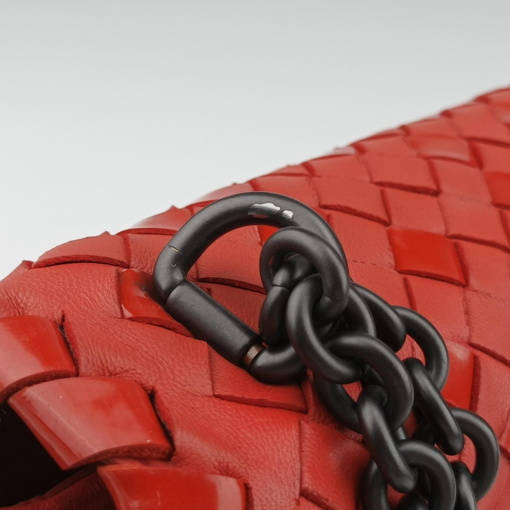 Pre-owned Bottega Veneta Intrecciato Olimpia Red lambskin  shoulderbag | stylenewstar