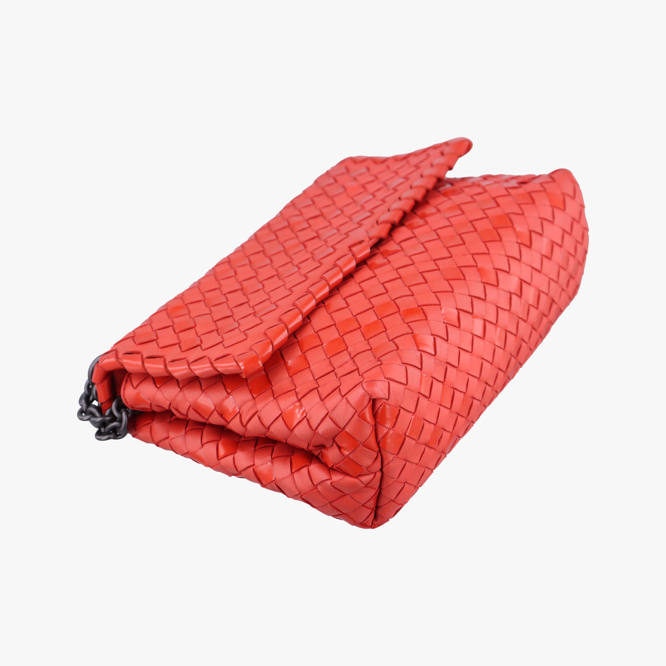 Pre-owned Bottega Veneta Intrecciato Olimpia Red lambskin  shoulderbag | stylenewstar