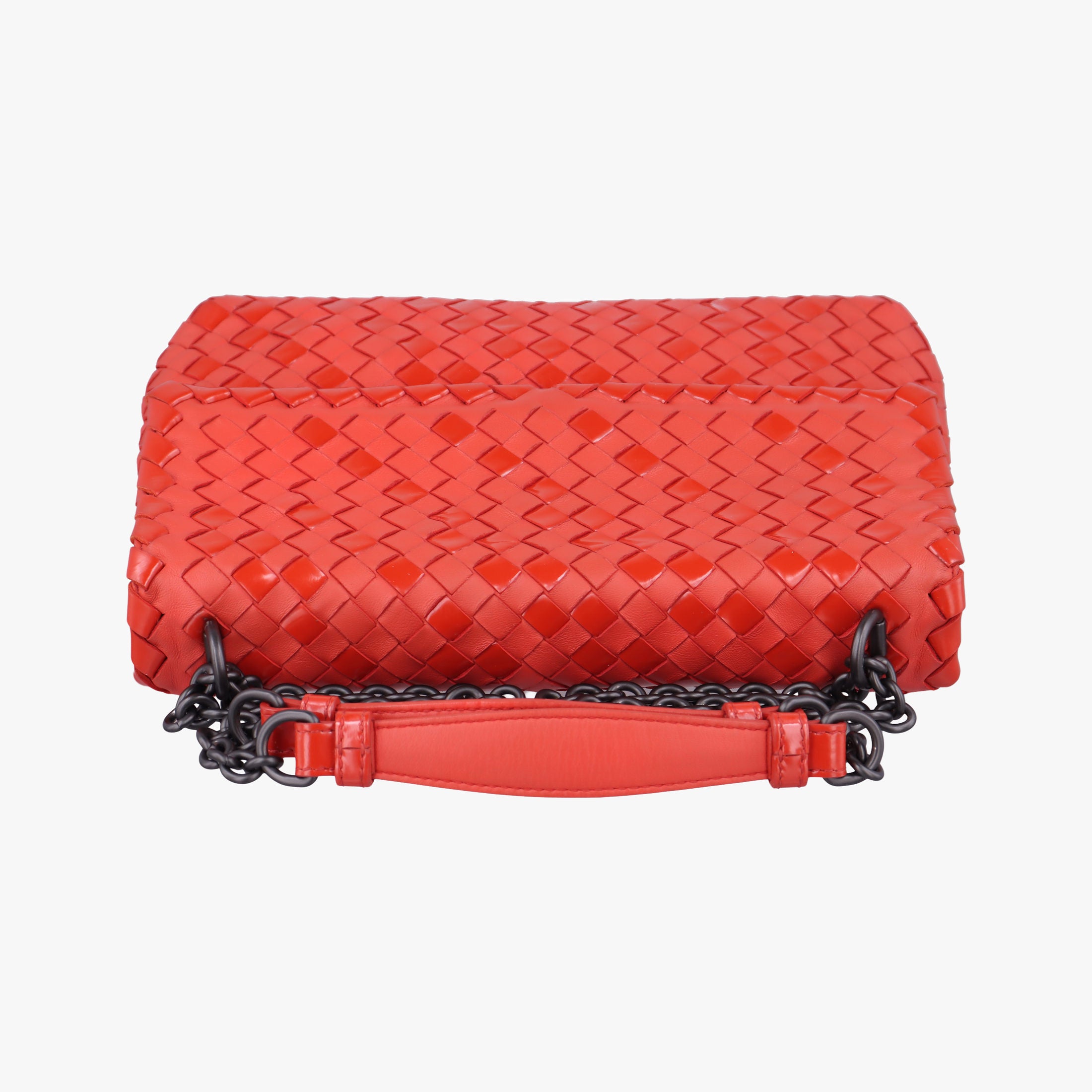 Pre-owned Bottega Veneta Intrecciato Olimpia Red lambskin  shoulderbag | stylenewstar