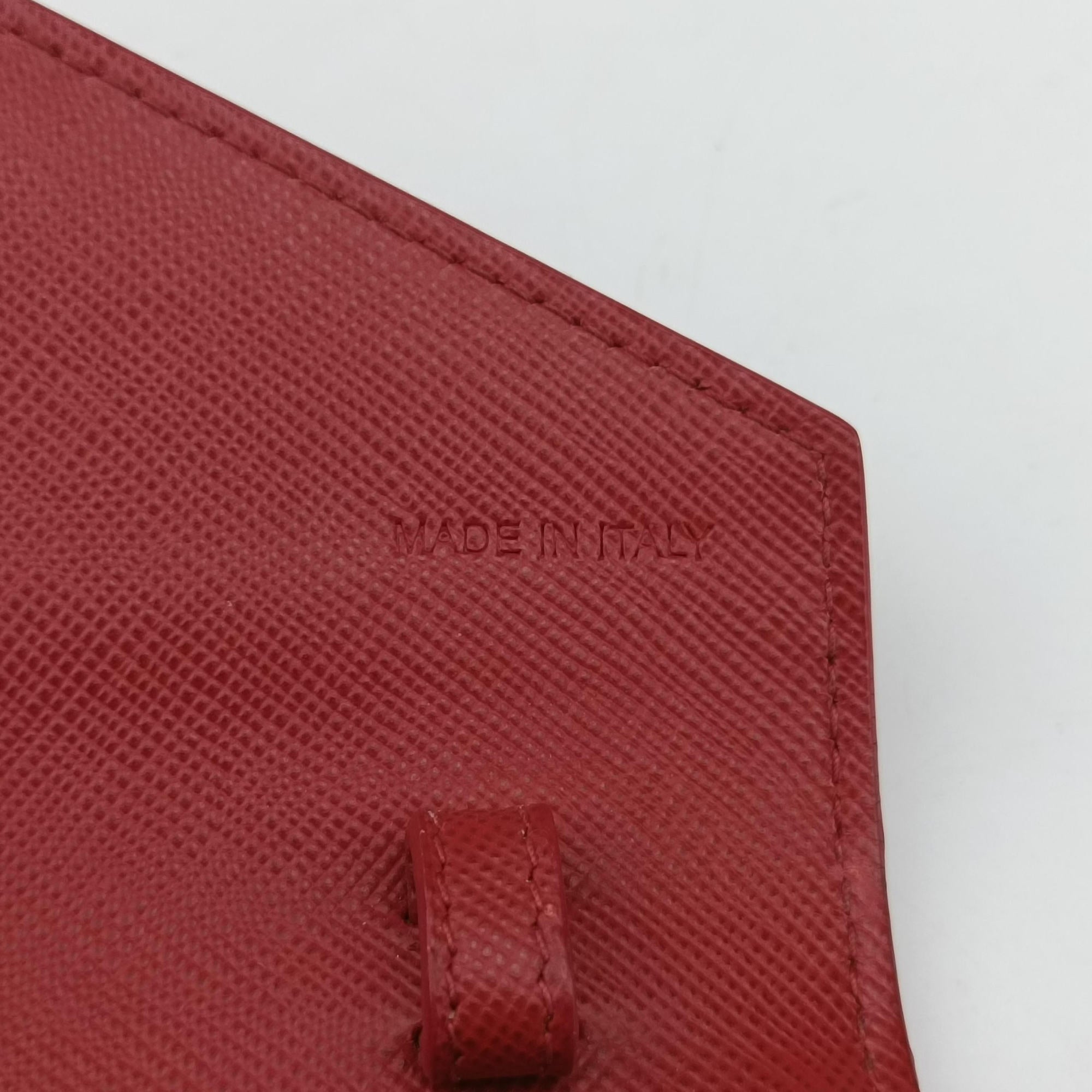 Pre-owned Prada Envelope Red x Orange Saffiano Leather  shoulderbag | stylenewstar