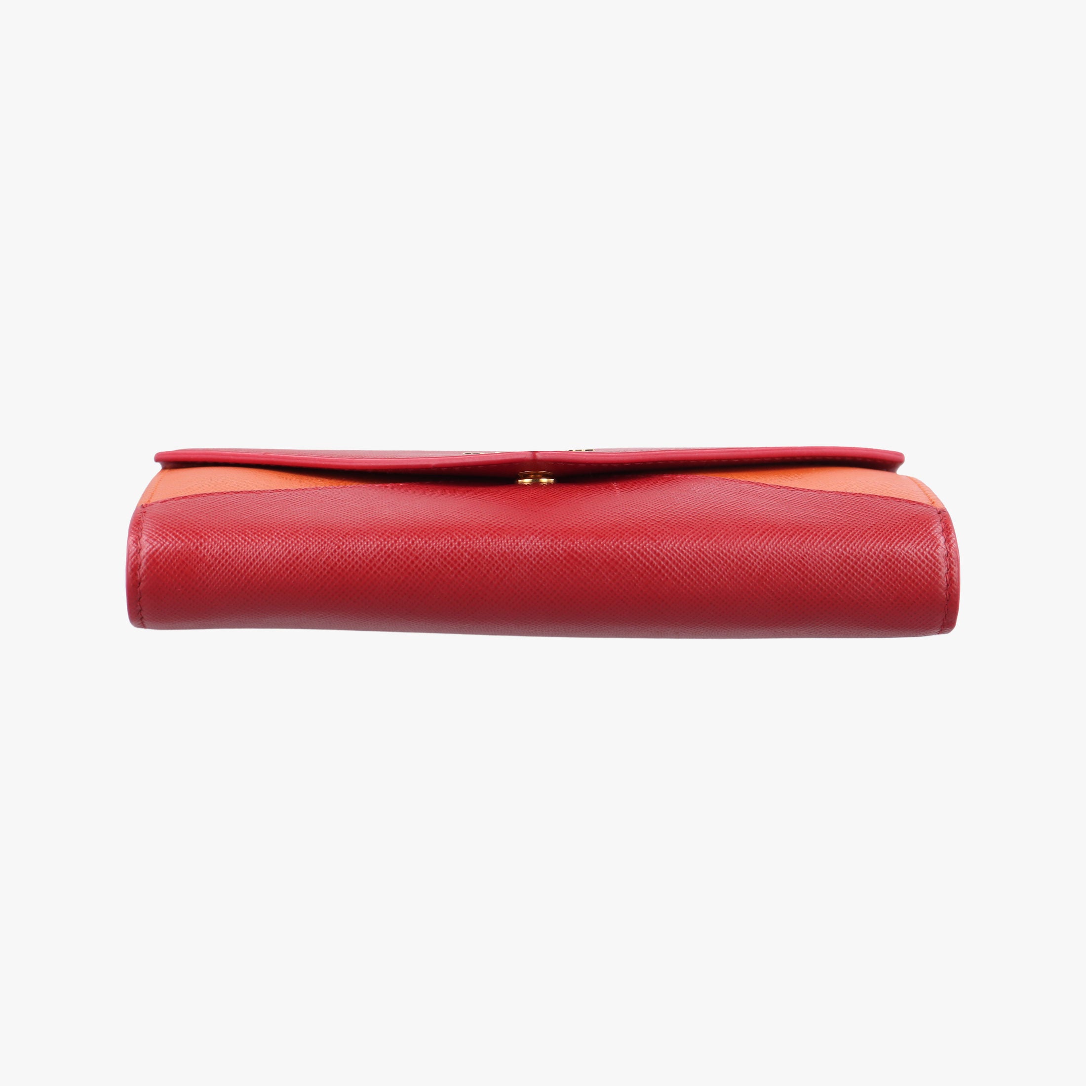 Pre-owned Prada Envelope Red x Orange Saffiano Leather  shoulderbag | stylenewstar