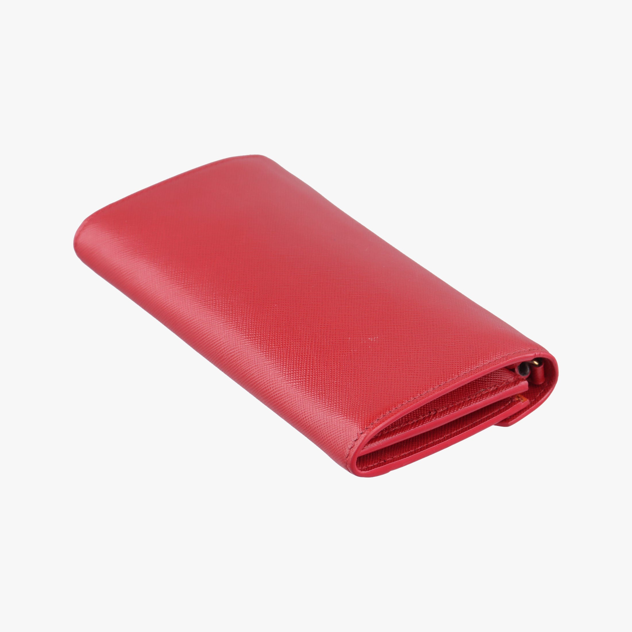 Pre-owned Prada Envelope Red x Orange Saffiano Leather  shoulderbag | stylenewstar