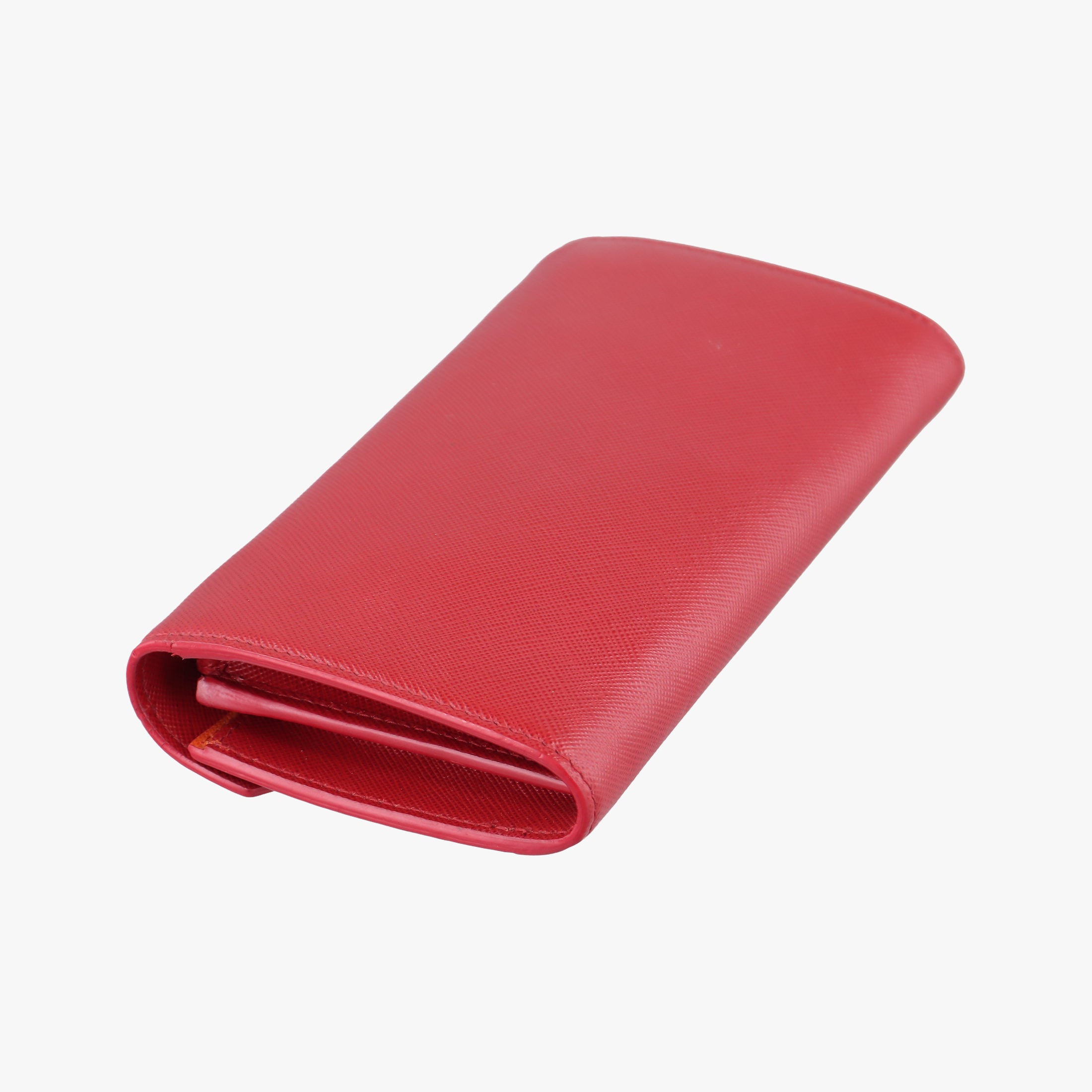 Pre-owned Prada Envelope Red x Orange Saffiano Leather  shoulderbag | stylenewstar