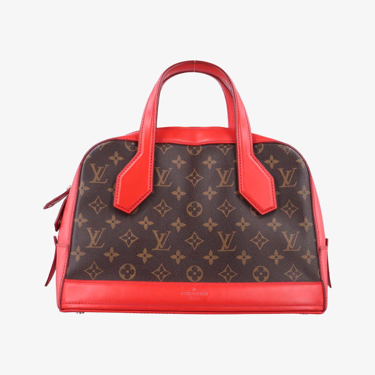 Pre-owned Louis Vuitton Dora PM brown×COQUELICOT Monogram canvas×calf leather M40274 handbag | stylenewstar