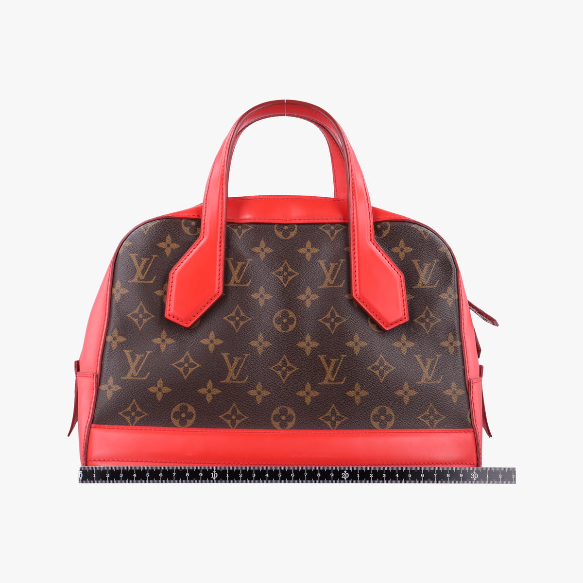 Pre-owned Louis Vuitton Dora PM brown×COQUELICOT Monogram canvas×calf leather M40274 handbag | stylenewstar