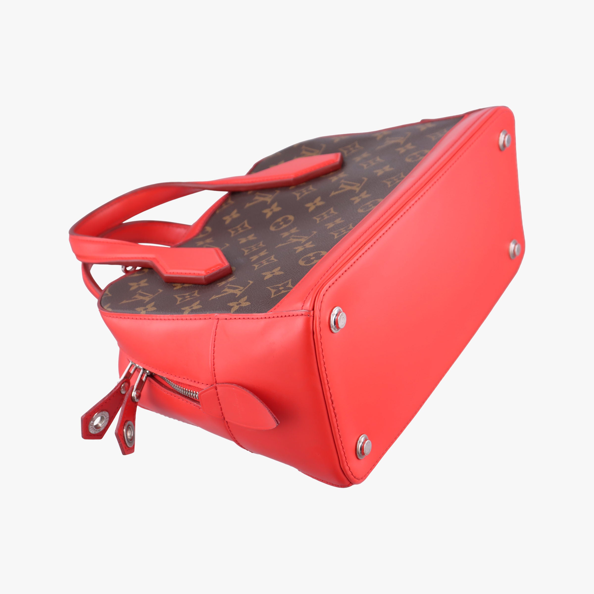 Pre-owned Louis Vuitton Dora PM brown×COQUELICOT Monogram canvas×calf leather M40274 handbag | stylenewstar