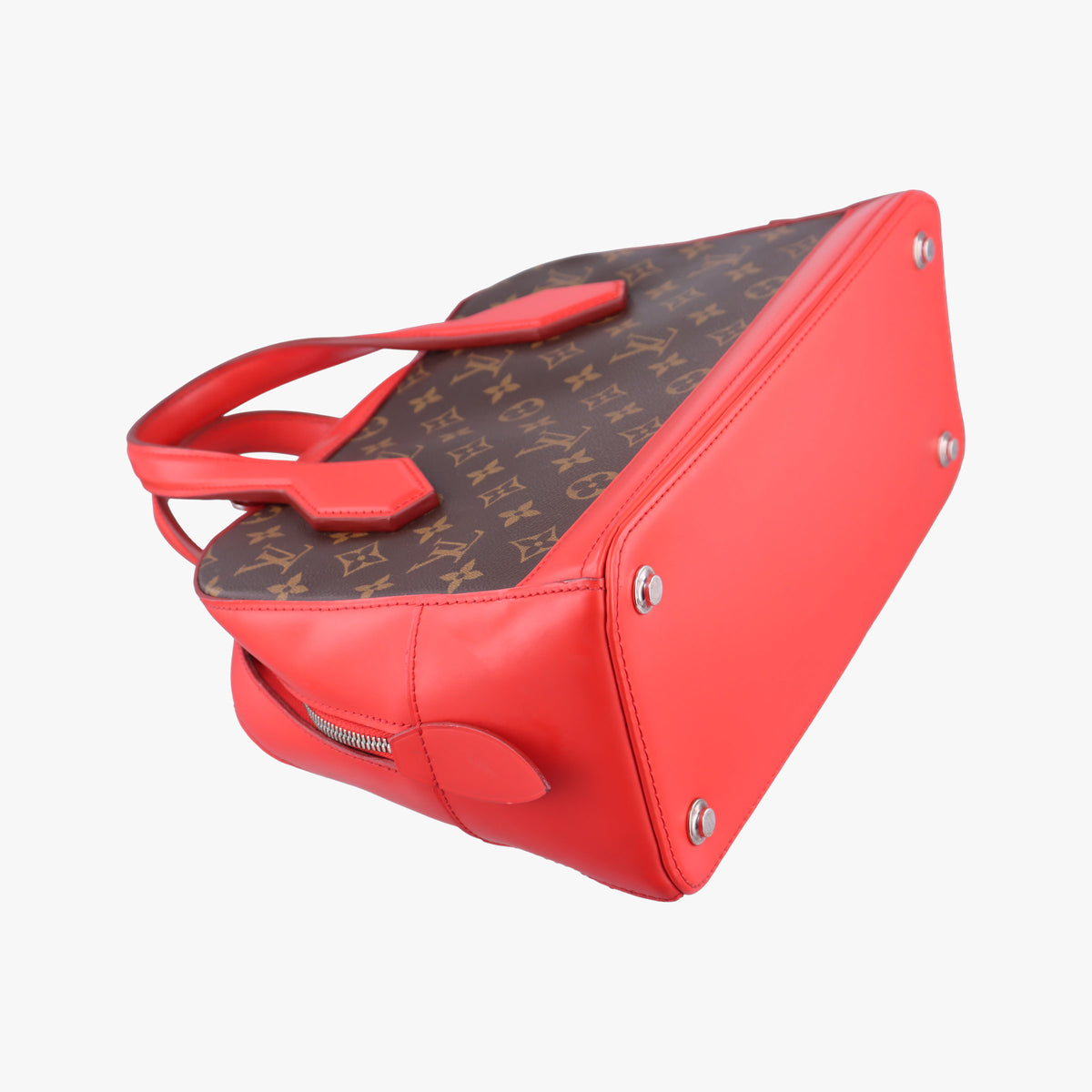 Pre-owned Louis Vuitton Dora PM brown×COQUELICOT Monogram canvas×calf leather M40274 handbag | stylenewstar