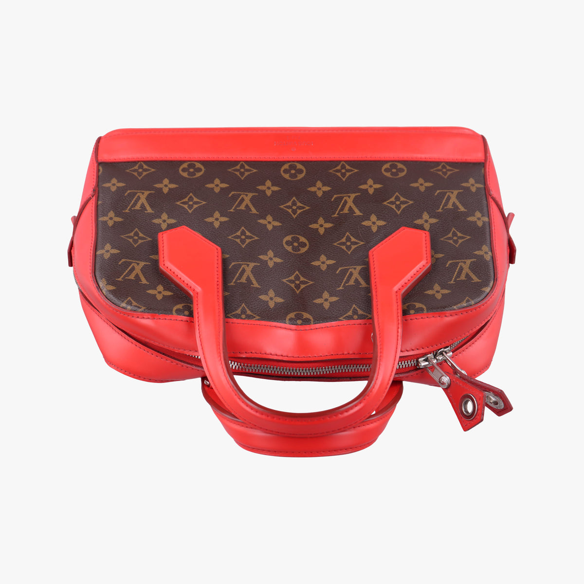 Pre-owned Louis Vuitton Dora PM brown×COQUELICOT Monogram canvas×calf leather M40274 handbag | stylenewstar