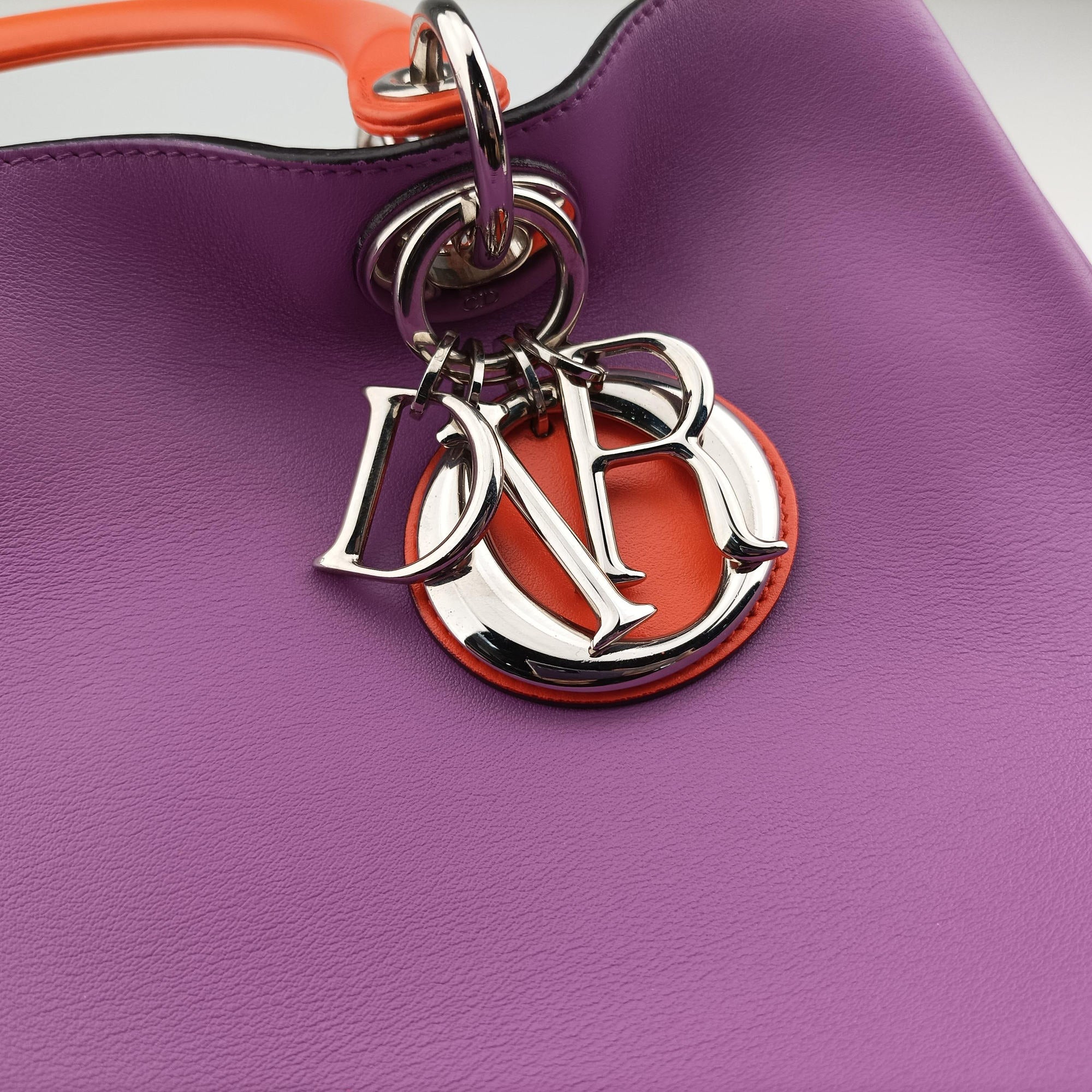 Secondhand Christian Dior Diorissimo Purple×Orange Leather  handbag | stylenewstar