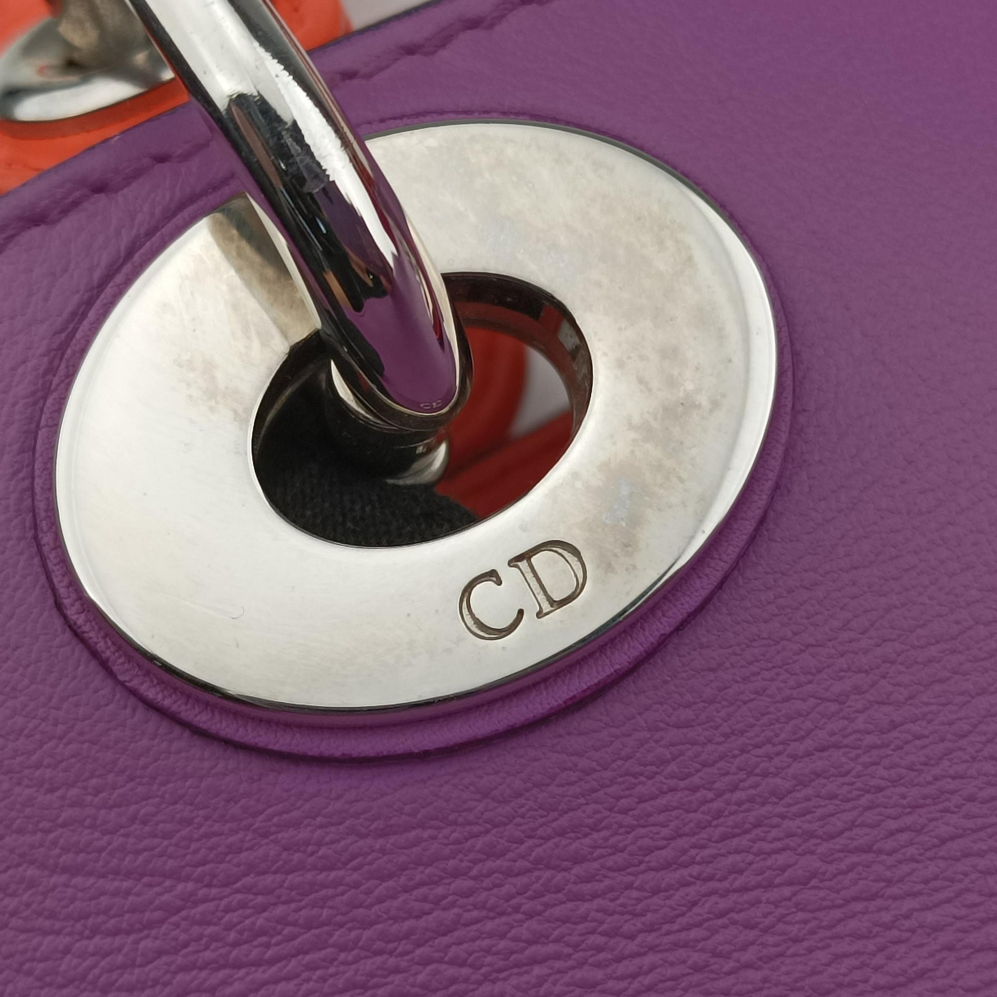 Secondhand Christian Dior Diorissimo Purple×Orange Leather  handbag | stylenewstar