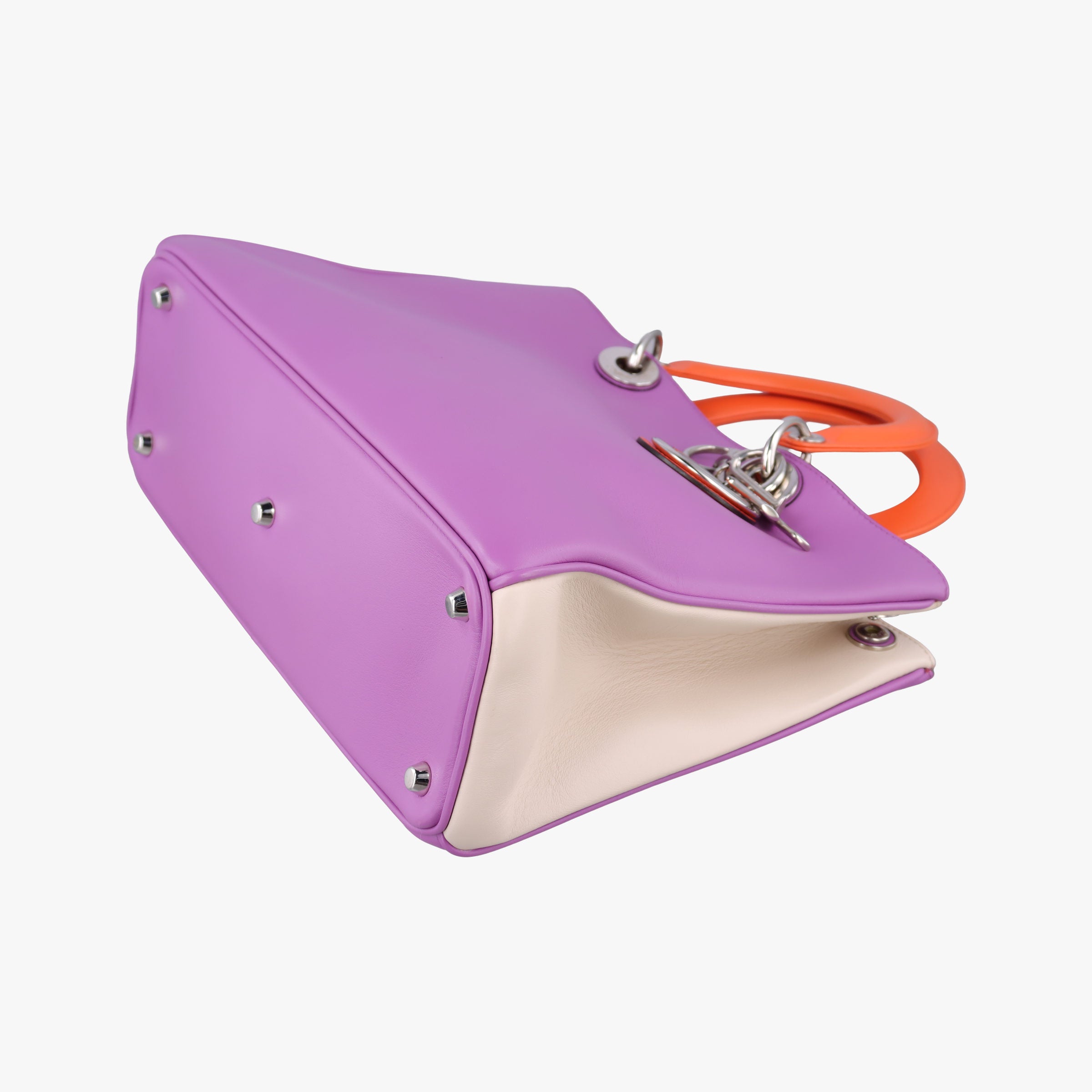 Secondhand Christian Dior Diorissimo Purple×Orange Leather  handbag | stylenewstar