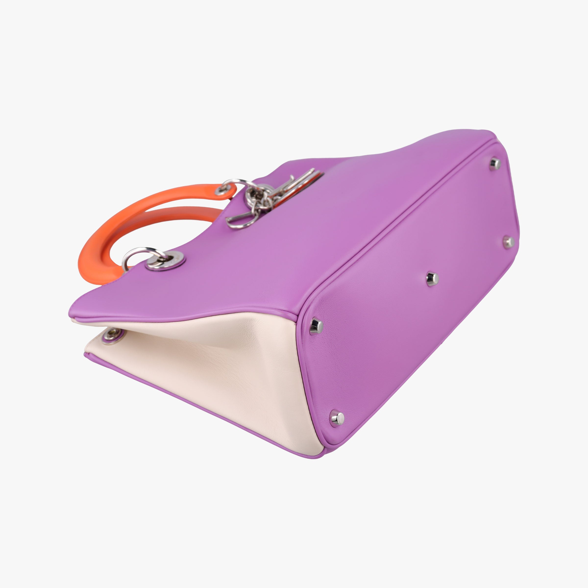 Secondhand Christian Dior Diorissimo Purple×Orange Leather  handbag | stylenewstar