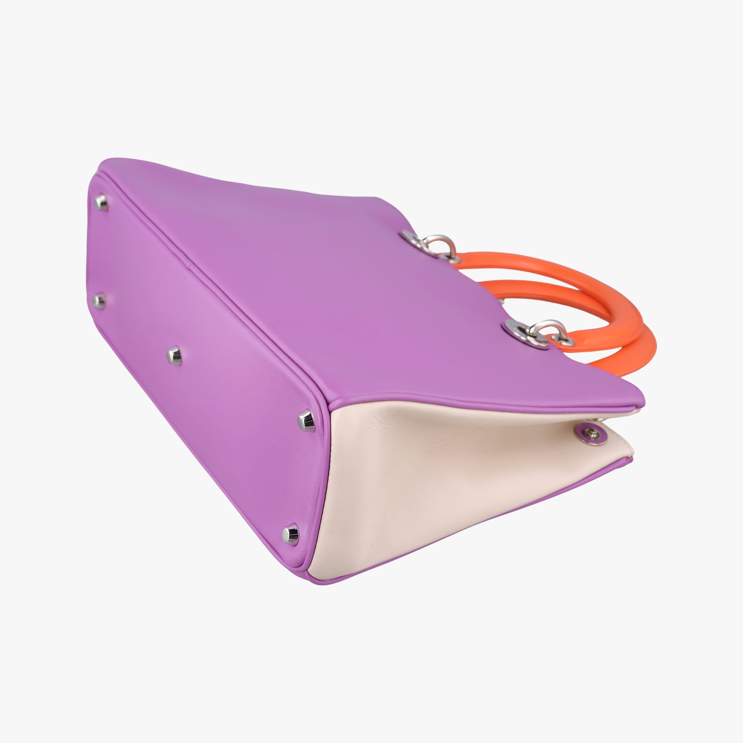 Secondhand Christian Dior Diorissimo Purple×Orange Leather  handbag | stylenewstar