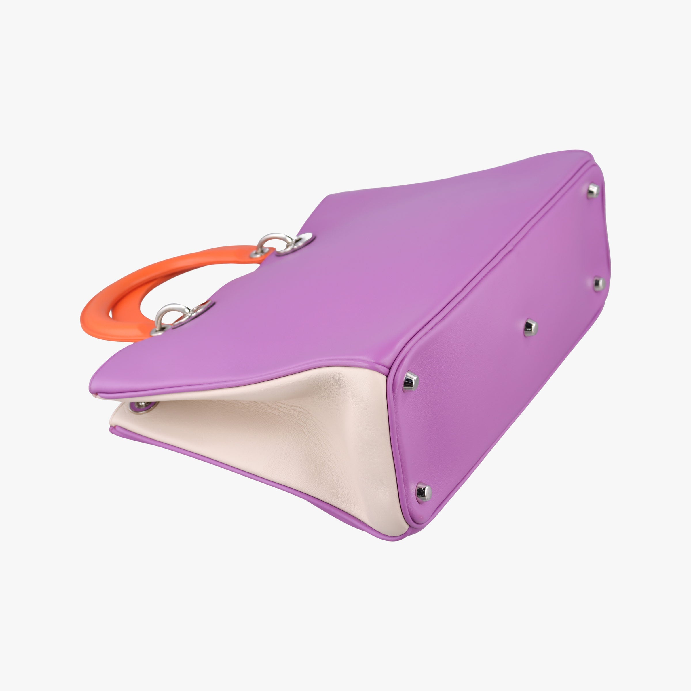 Secondhand Christian Dior Diorissimo Purple×Orange Leather  handbag | stylenewstar
