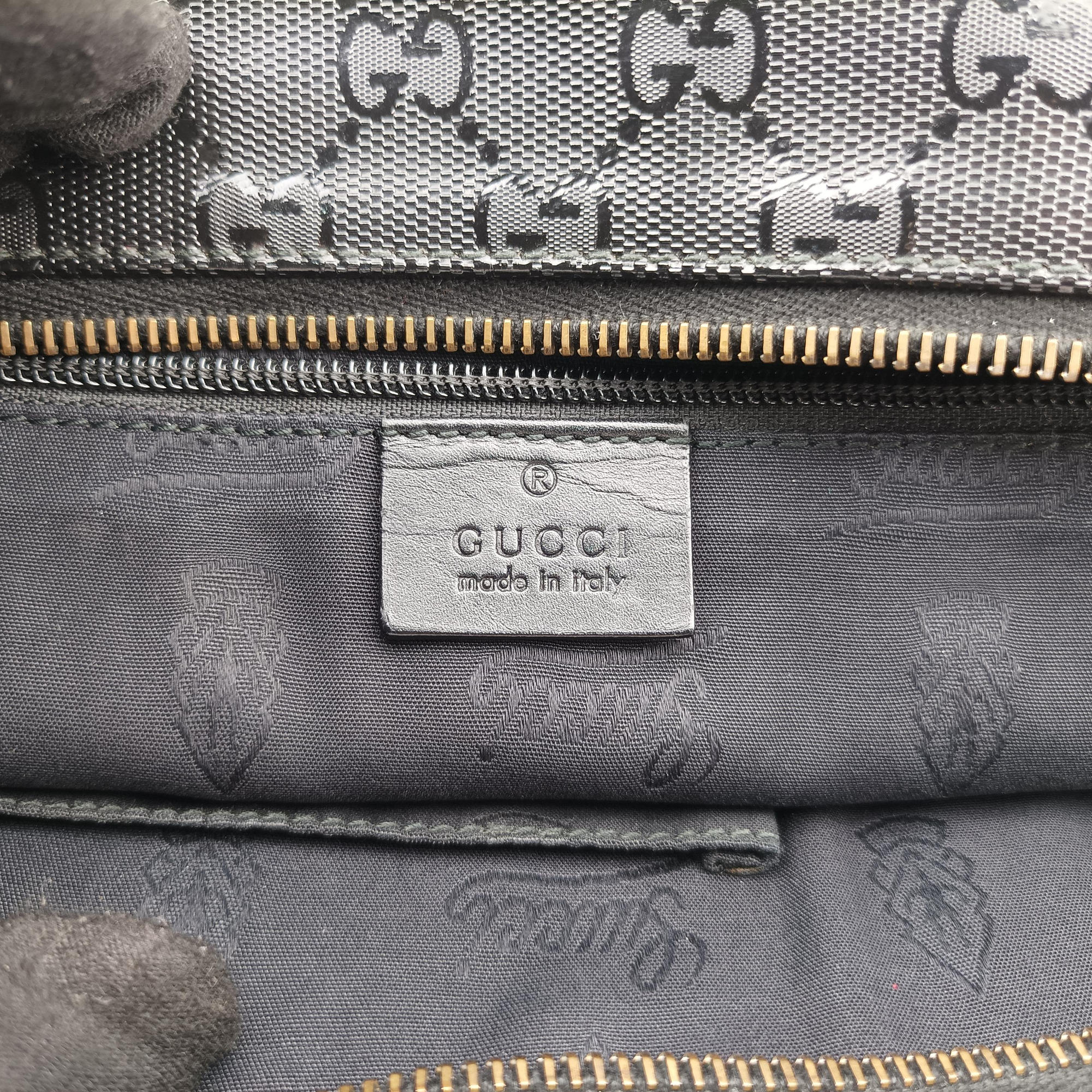 Secondhand Gucci GG Imprime Black PVC coated canvas×Leather 211137 shoulderbag | stylenewstar