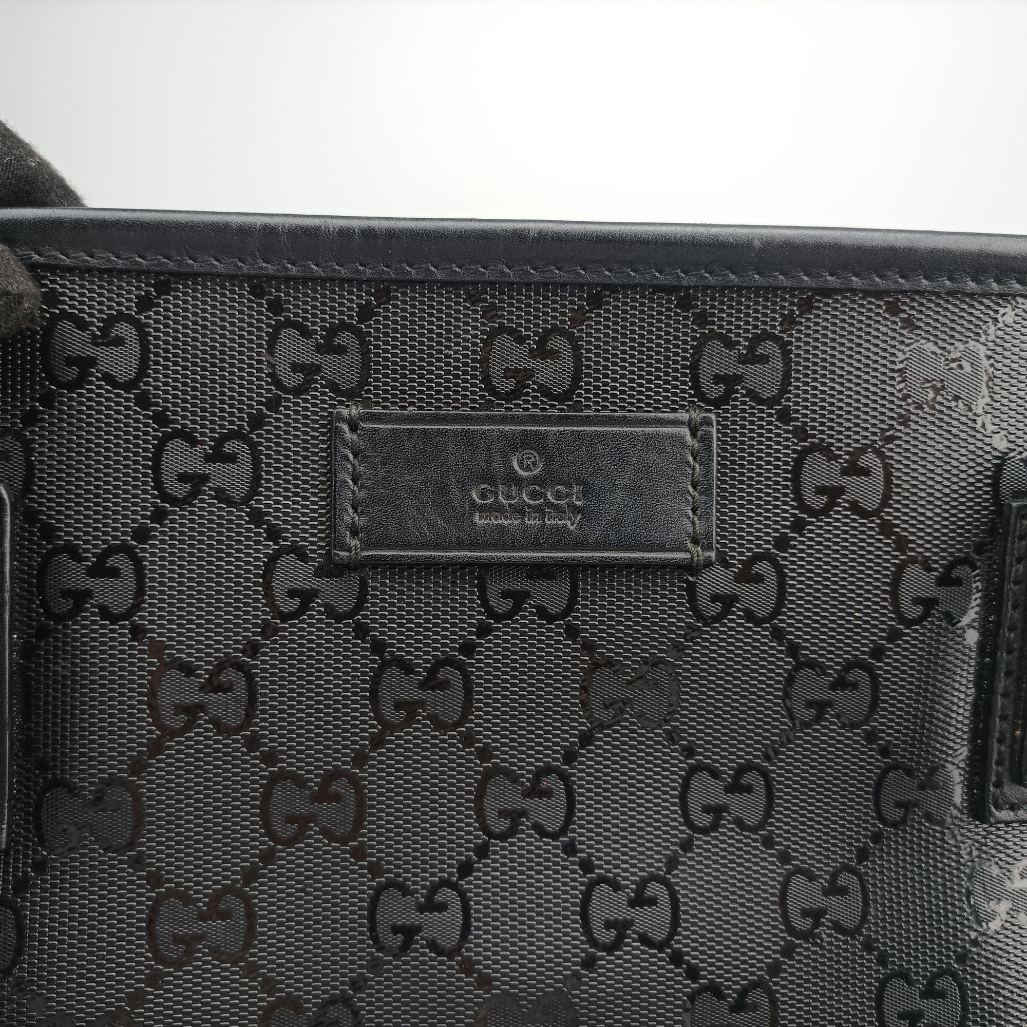 Secondhand Gucci GG Imprime Black PVC coated canvas×Leather 211137 shoulderbag | stylenewstar