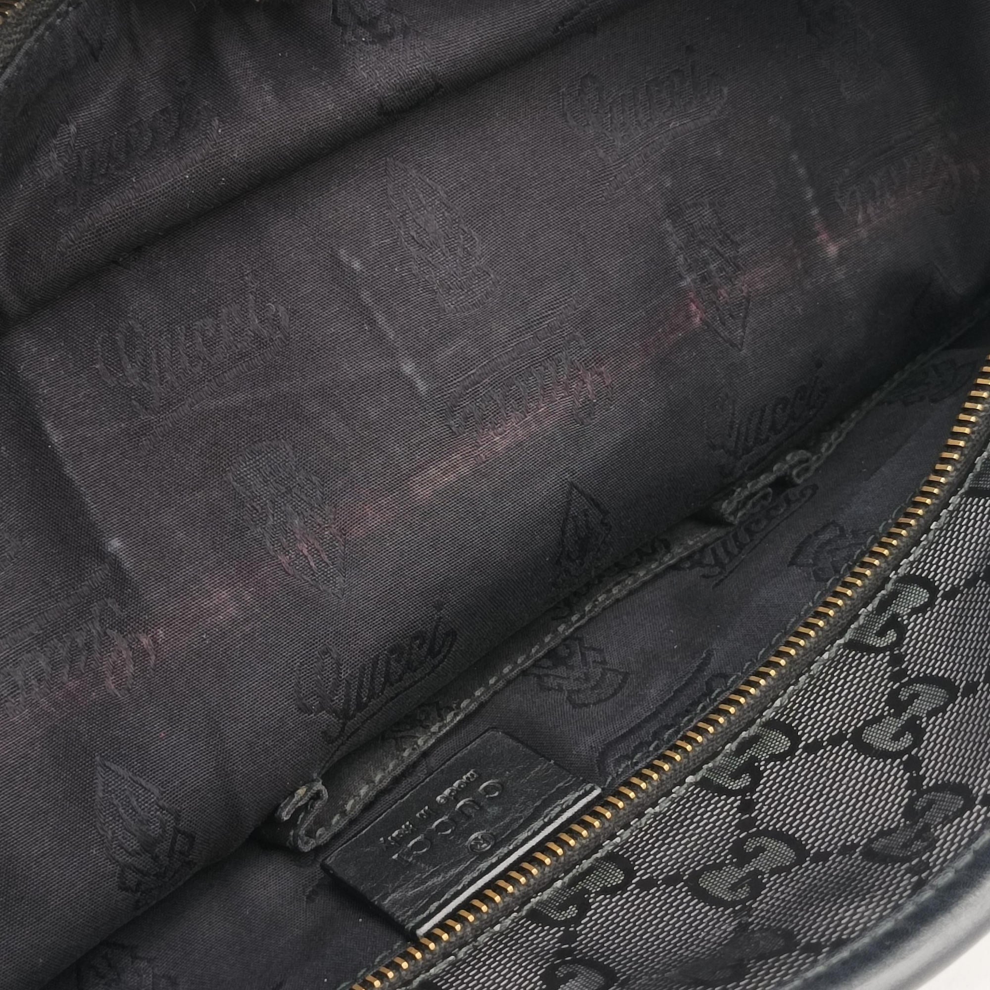 Secondhand Gucci GG Imprime Black PVC coated canvas×Leather 211137 shoulderbag | stylenewstar