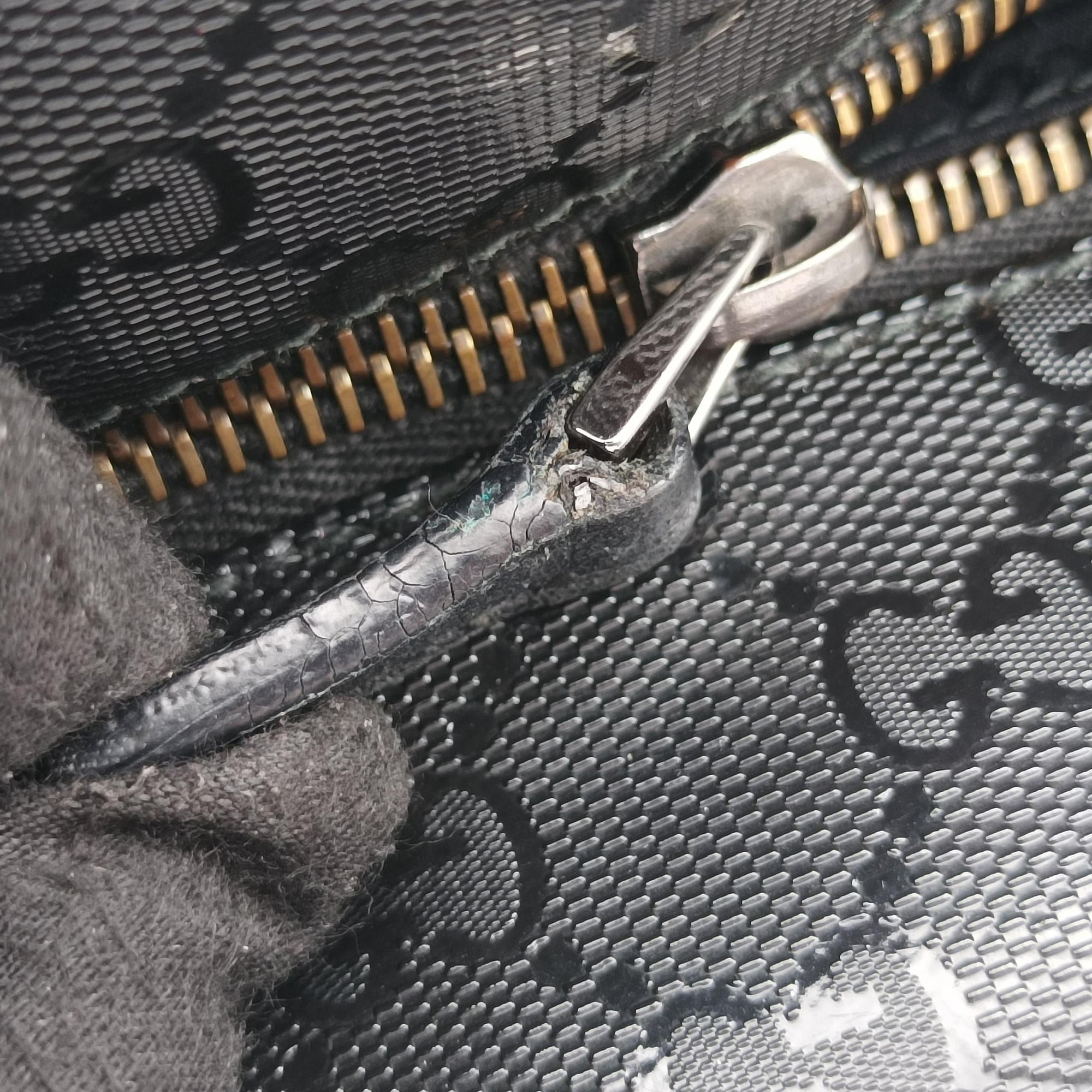 Secondhand Gucci GG Imprime Black PVC coated canvas×Leather 211137 shoulderbag | stylenewstar