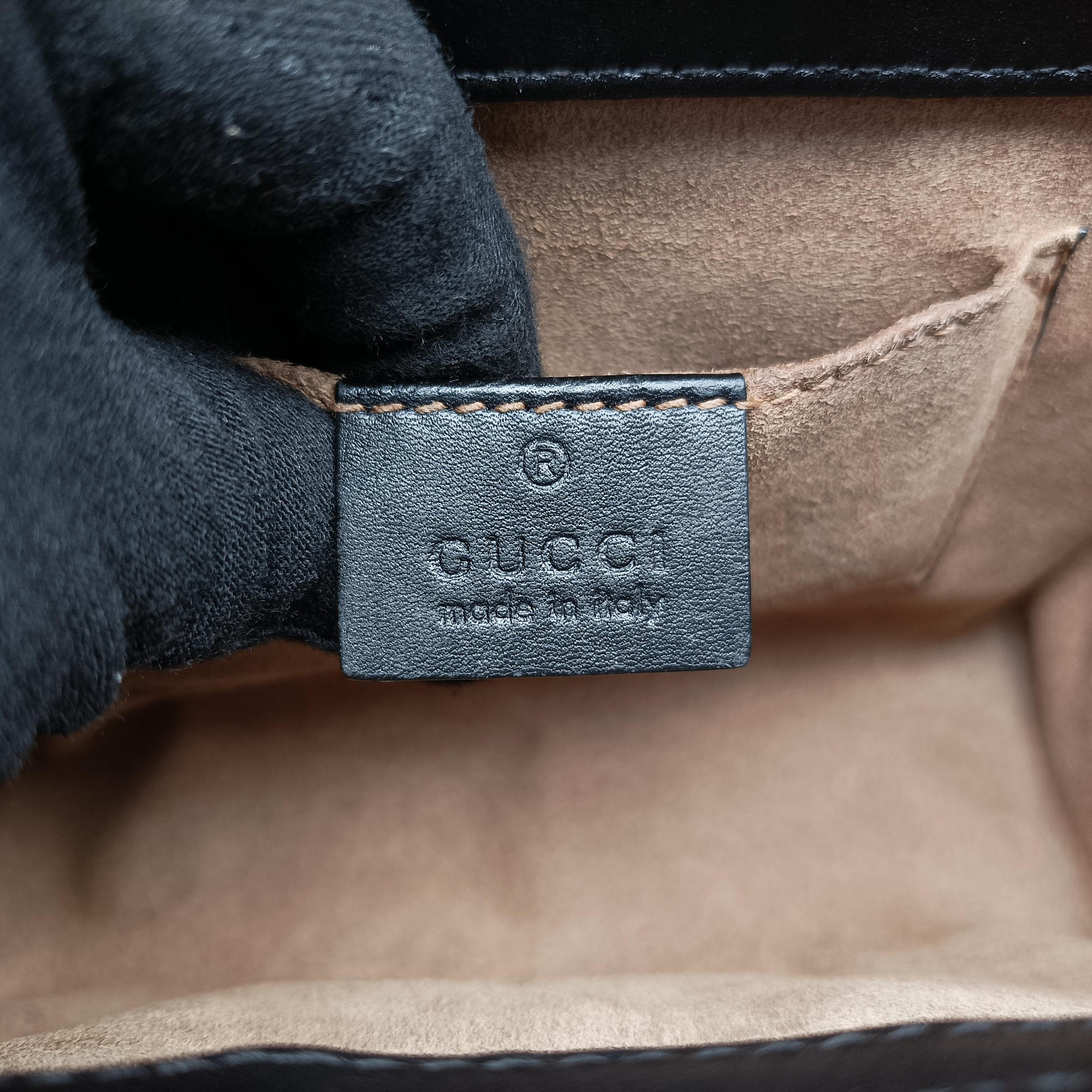 Pre-owned Gucci Padlock beige×black PVC coated canvas×Leather 409487 shoulderbag | stylenewstar