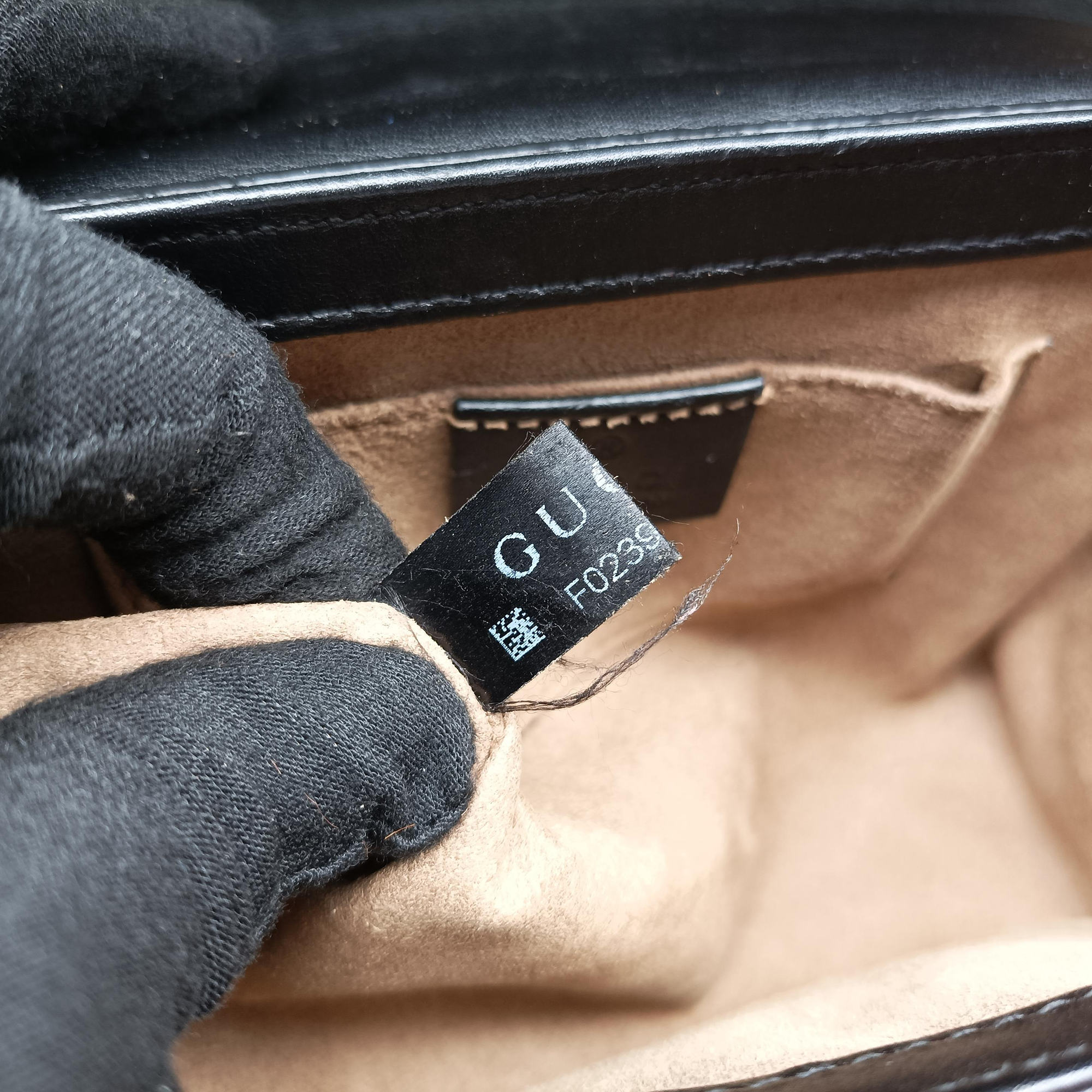 Pre-owned Gucci Padlock beige×black PVC coated canvas×Leather 409487 shoulderbag | stylenewstar