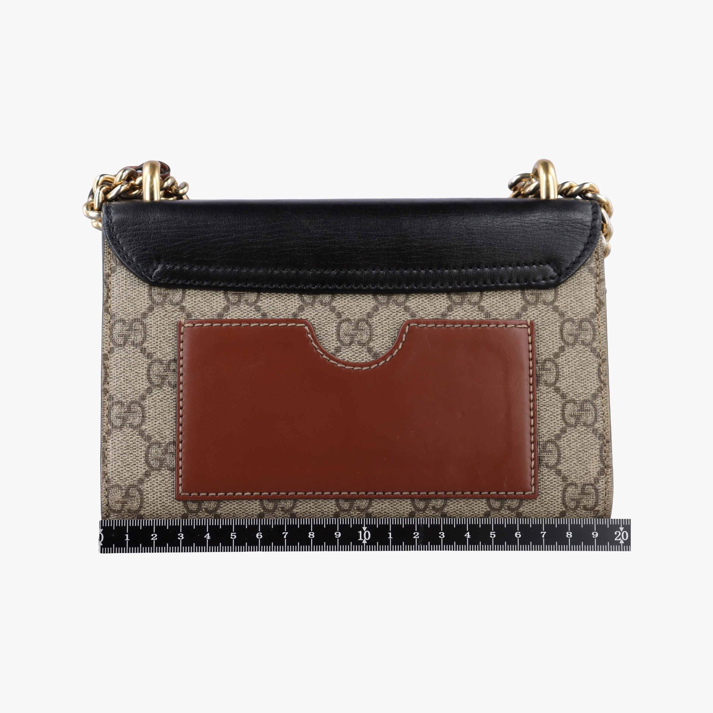 Pre-owned Gucci Padlock beige×black PVC coated canvas×Leather 409487 shoulderbag | stylenewstar