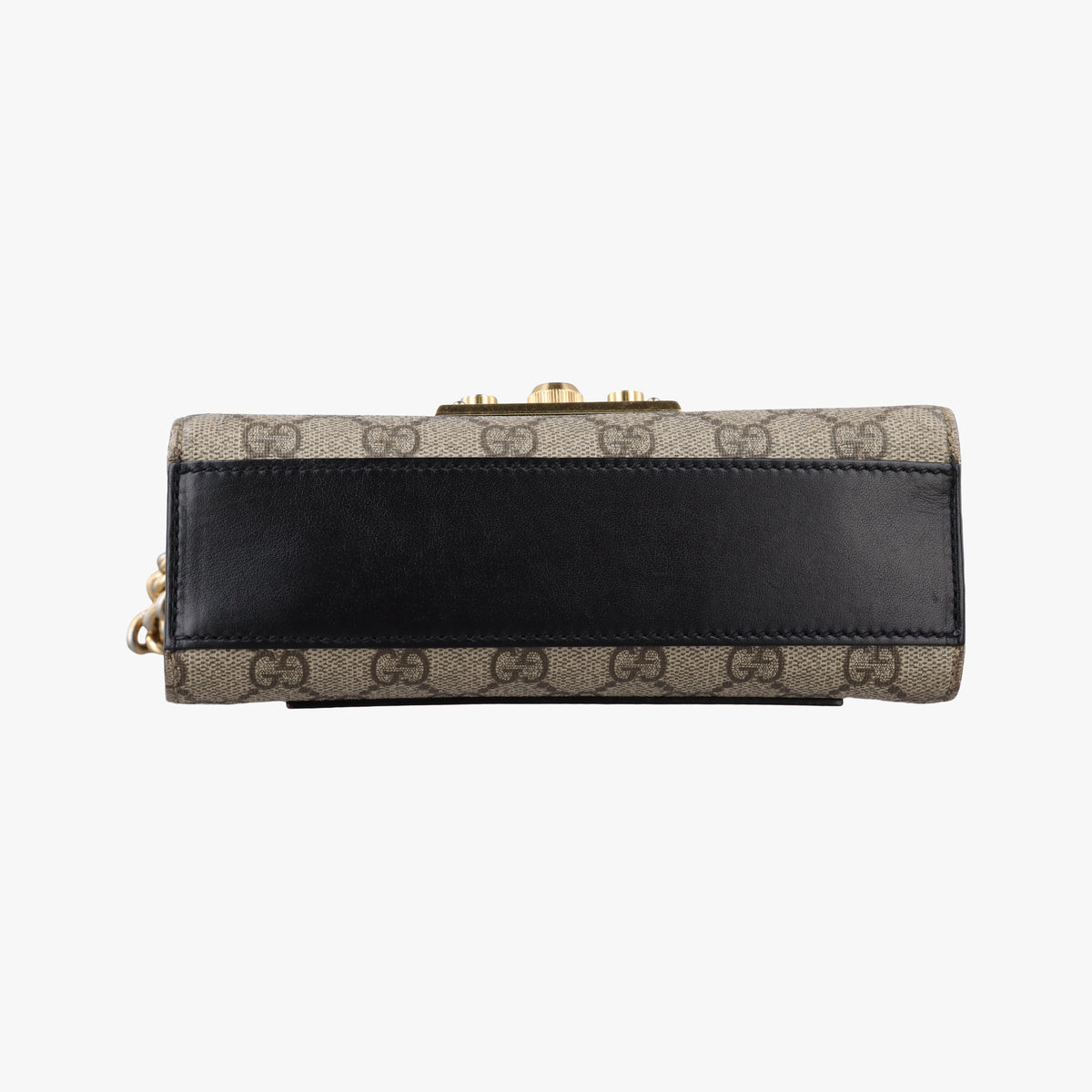 Pre-owned Gucci Padlock beige×black PVC coated canvas×Leather 409487 shoulderbag | stylenewstar