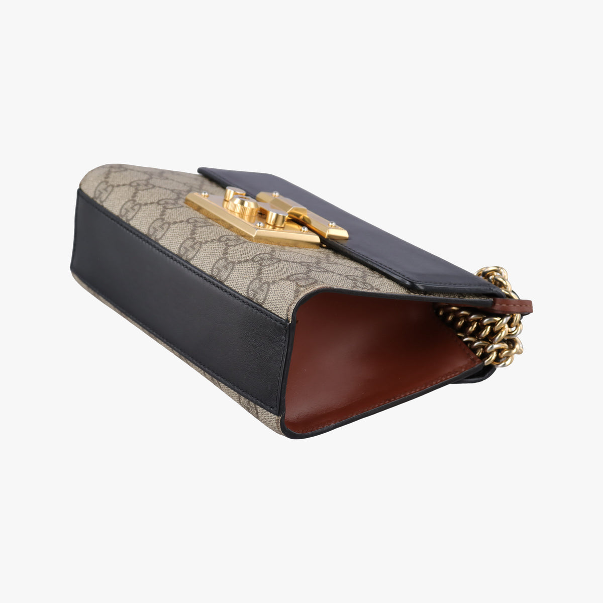 Pre-owned Gucci Padlock beige×black PVC coated canvas×Leather 409487 shoulderbag | stylenewstar