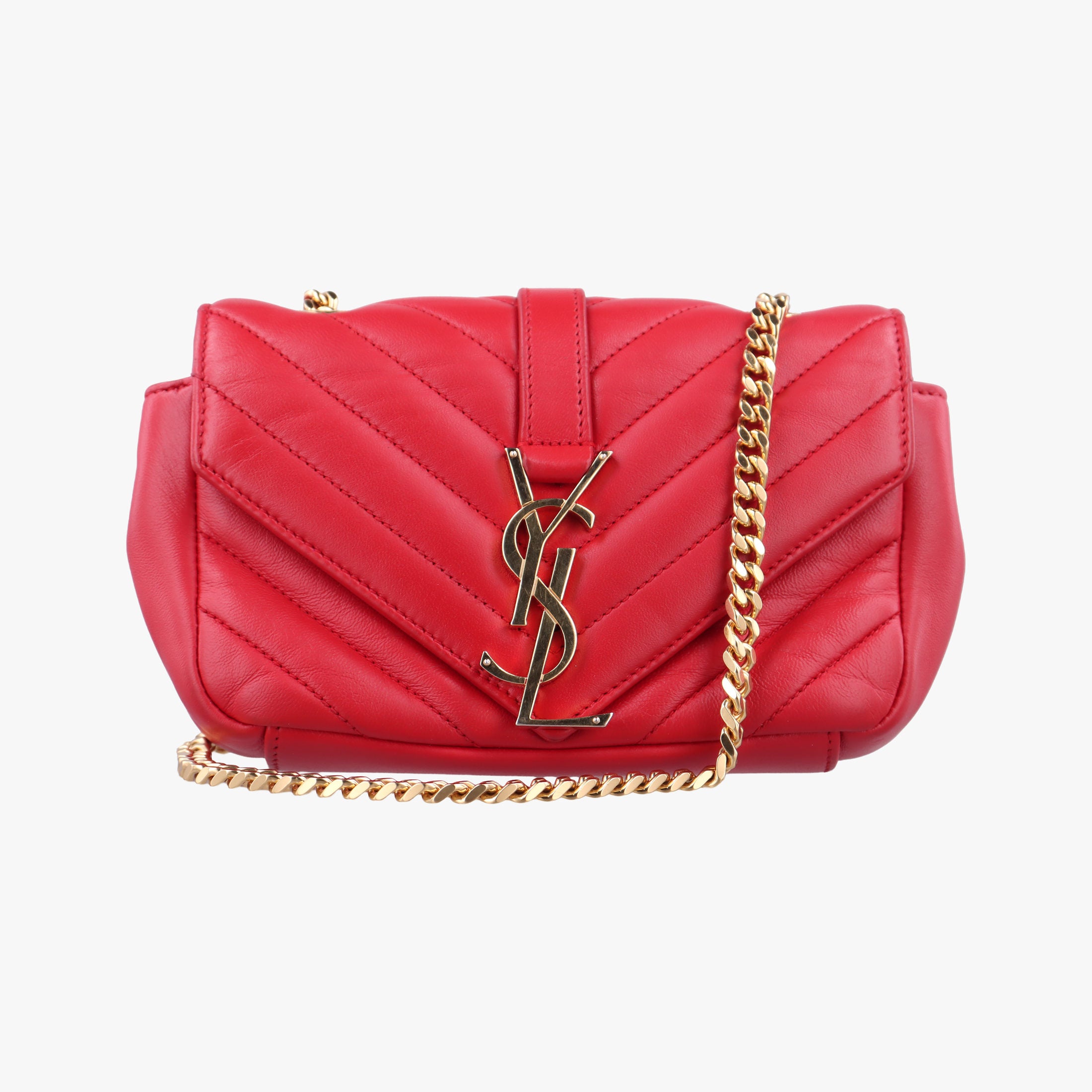 Vintage Yves Saint Laurent Baby Chai Red Leather 399289 shoulderbag | stylenewstar