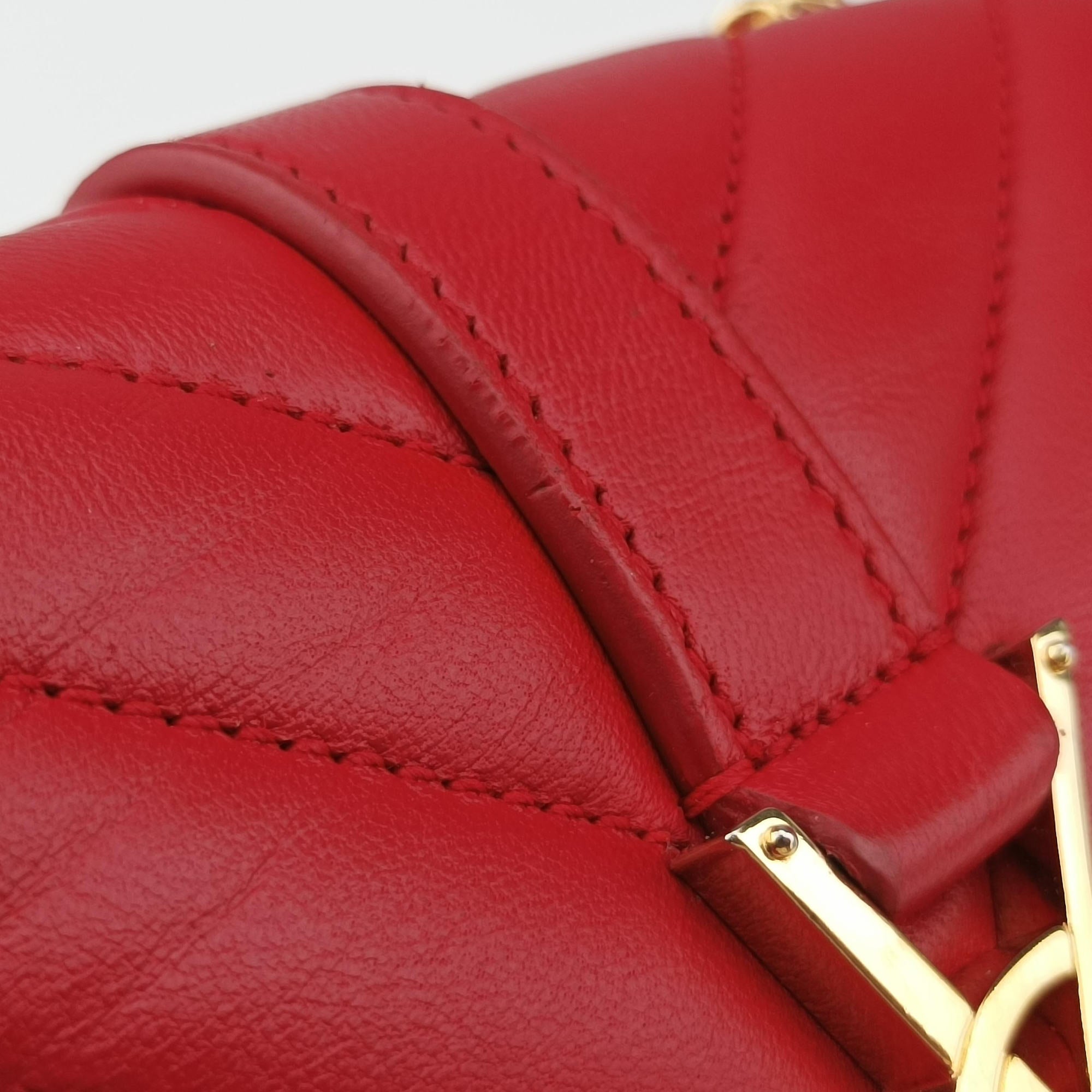 Vintage Yves Saint Laurent Baby Chai Red Leather 399289 shoulderbag | stylenewstar