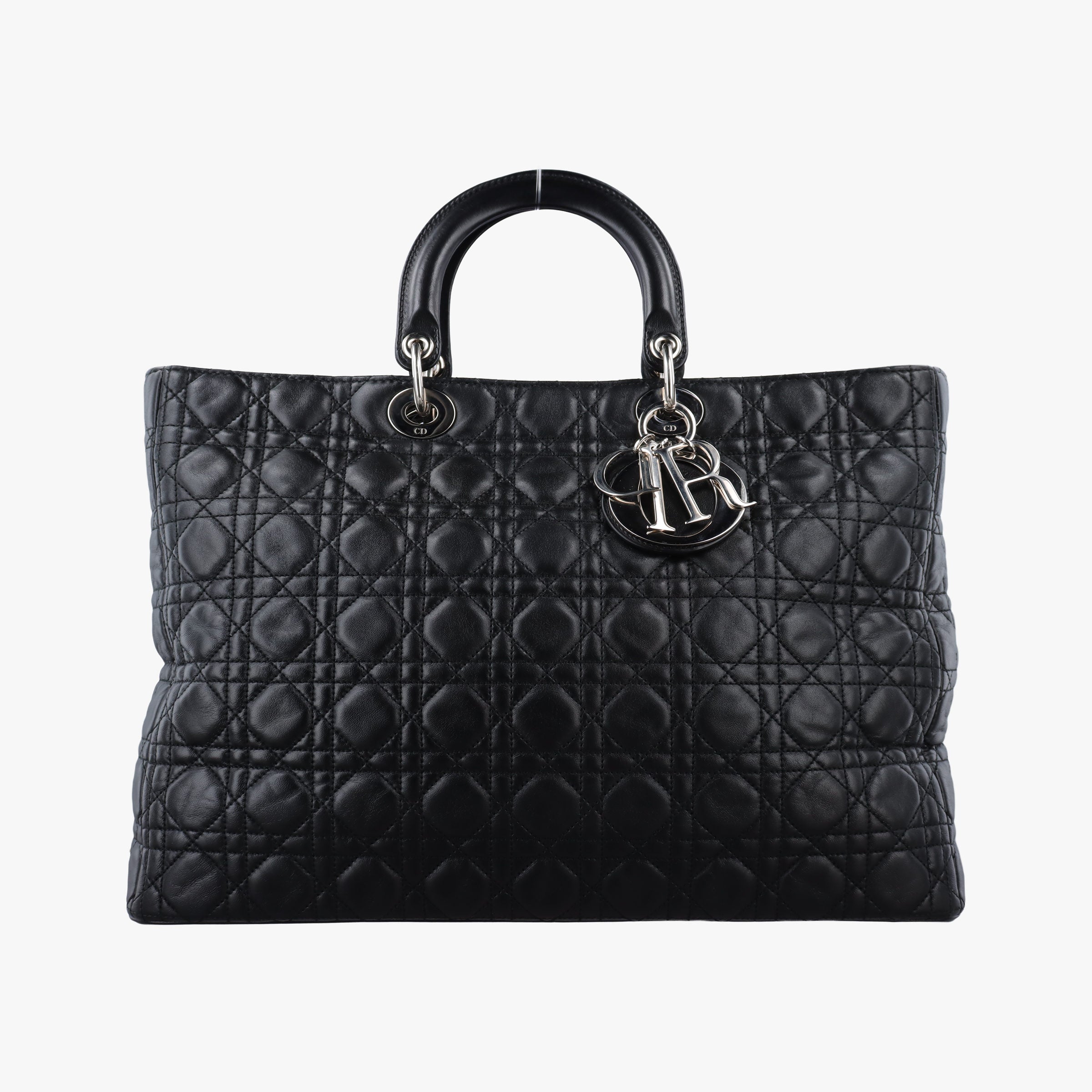 Vintage Christian Dior Lady Dior Black lambskin  handbag | stylenewstar