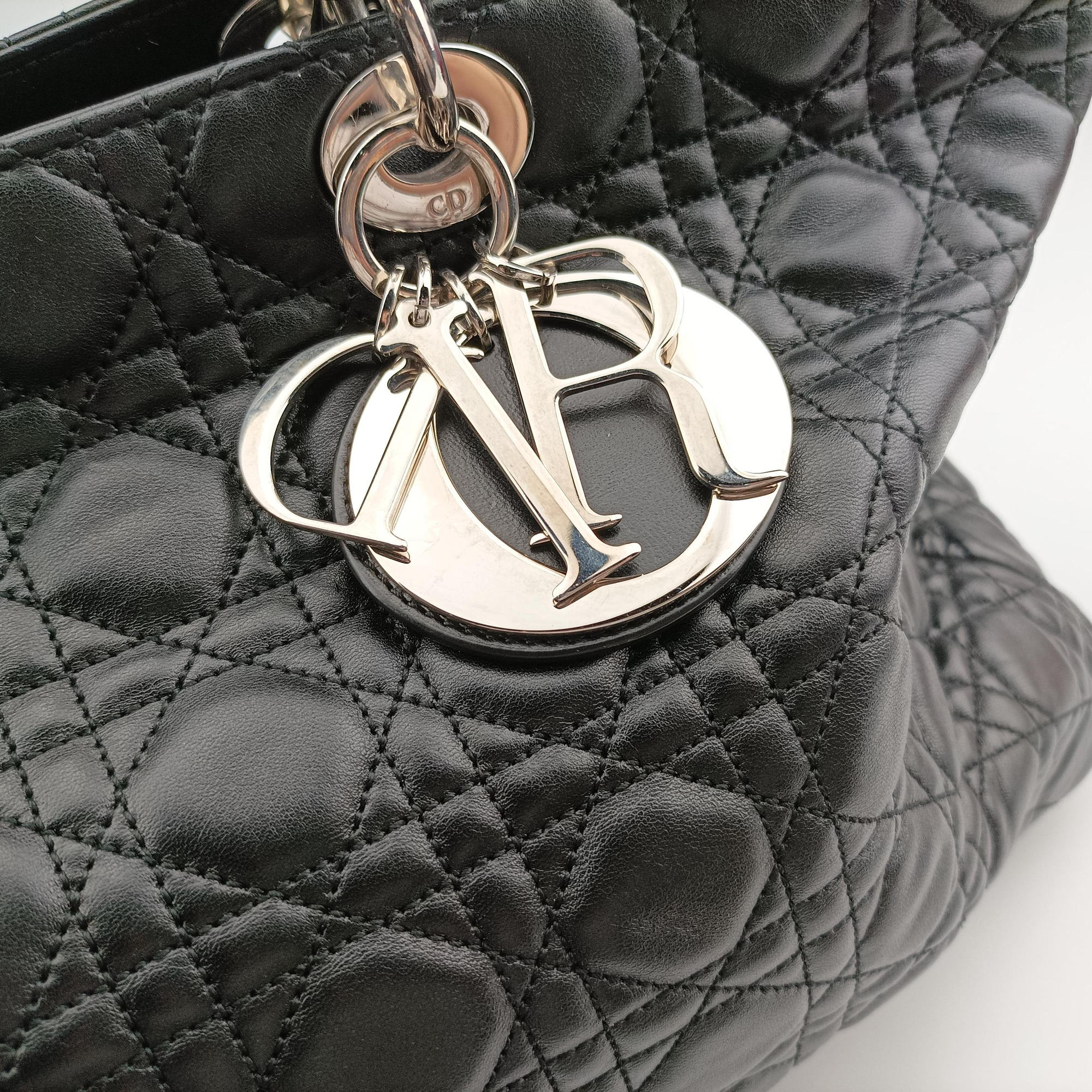 Vintage Christian Dior Lady Dior Black lambskin  handbag | stylenewstar