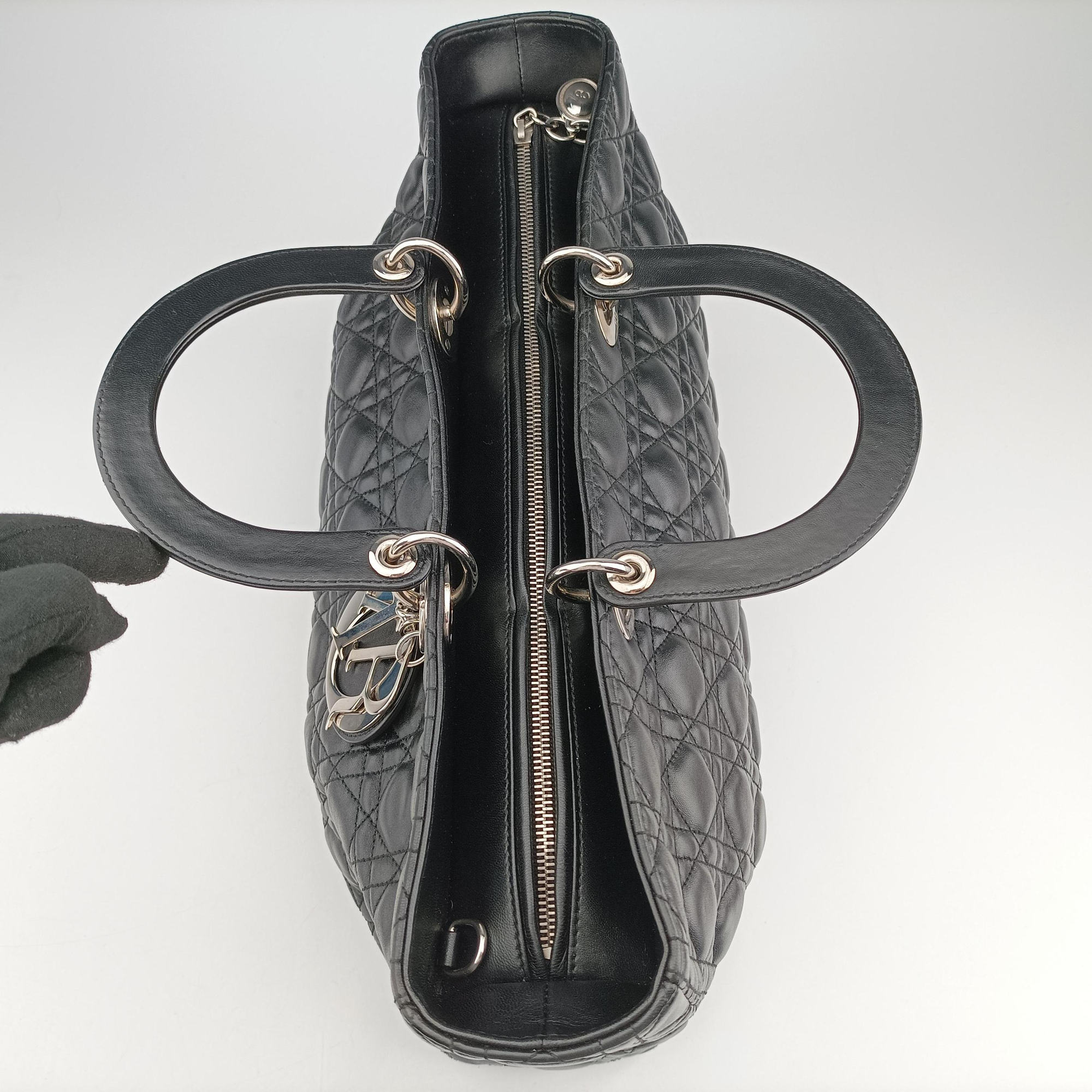 Vintage Christian Dior Lady Dior Black lambskin  handbag | stylenewstar