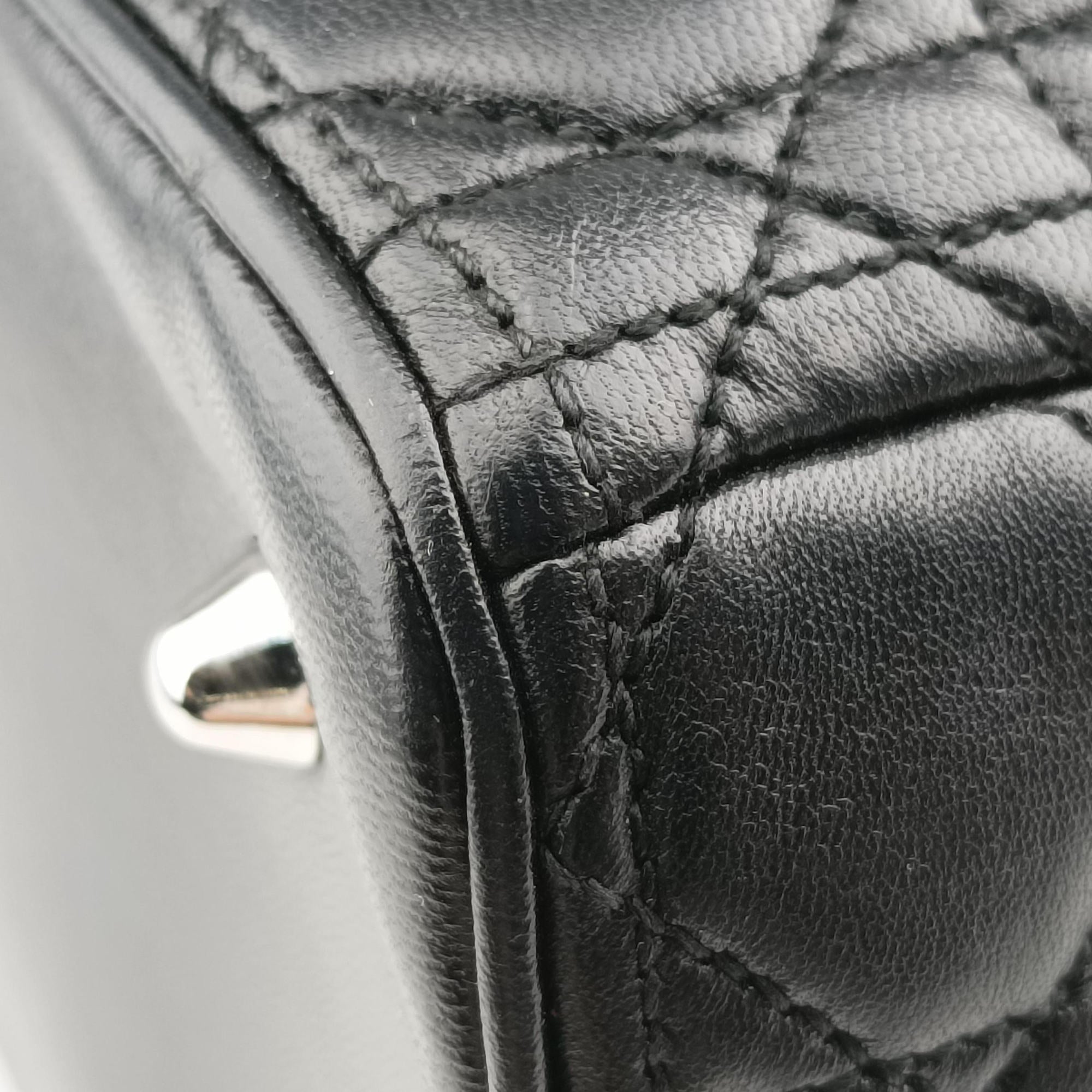 Vintage Christian Dior Lady Dior Black lambskin  handbag | stylenewstar