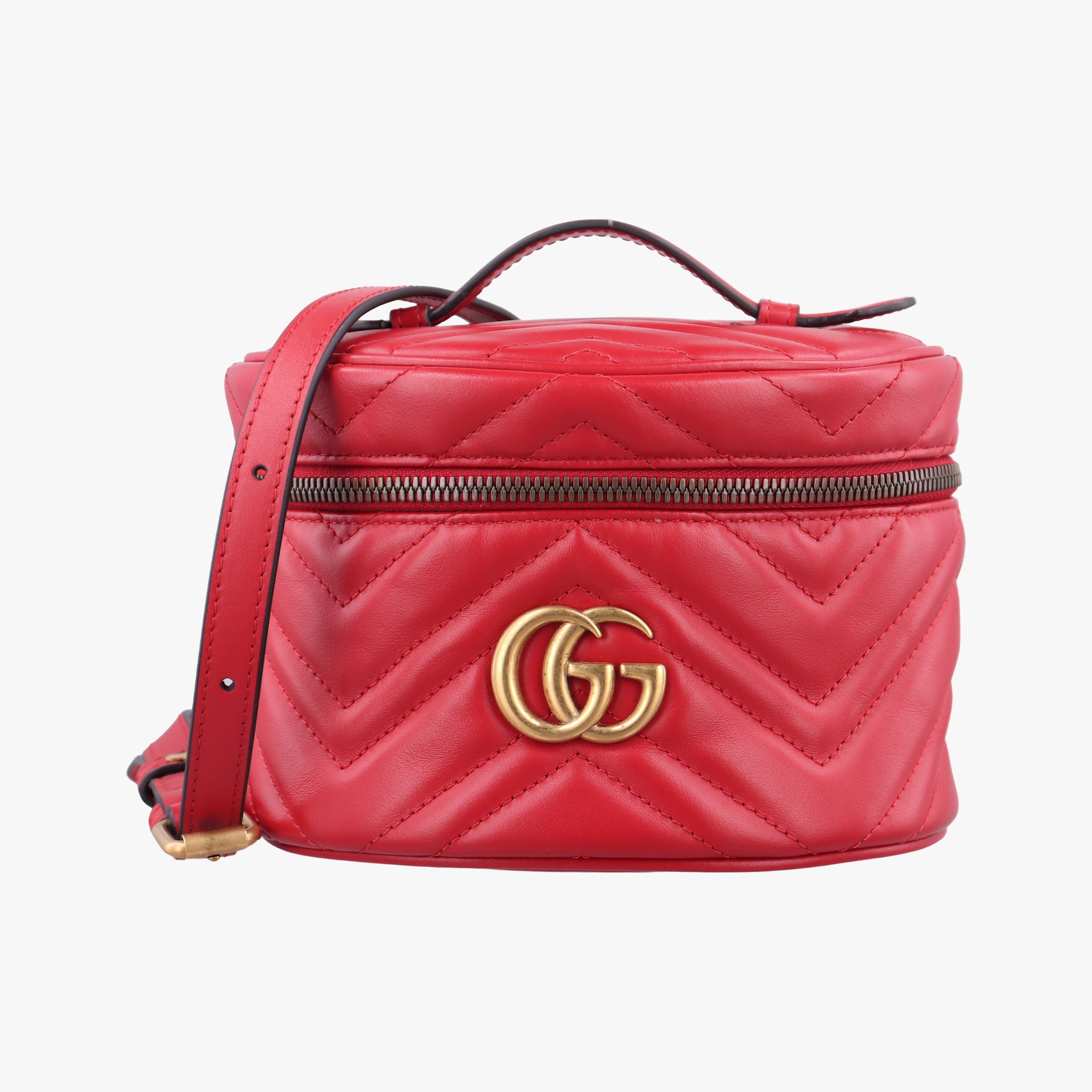 Vintage Gucci GG Marmont Red Leather 598594 backpack/rucksack | stylenewstar
