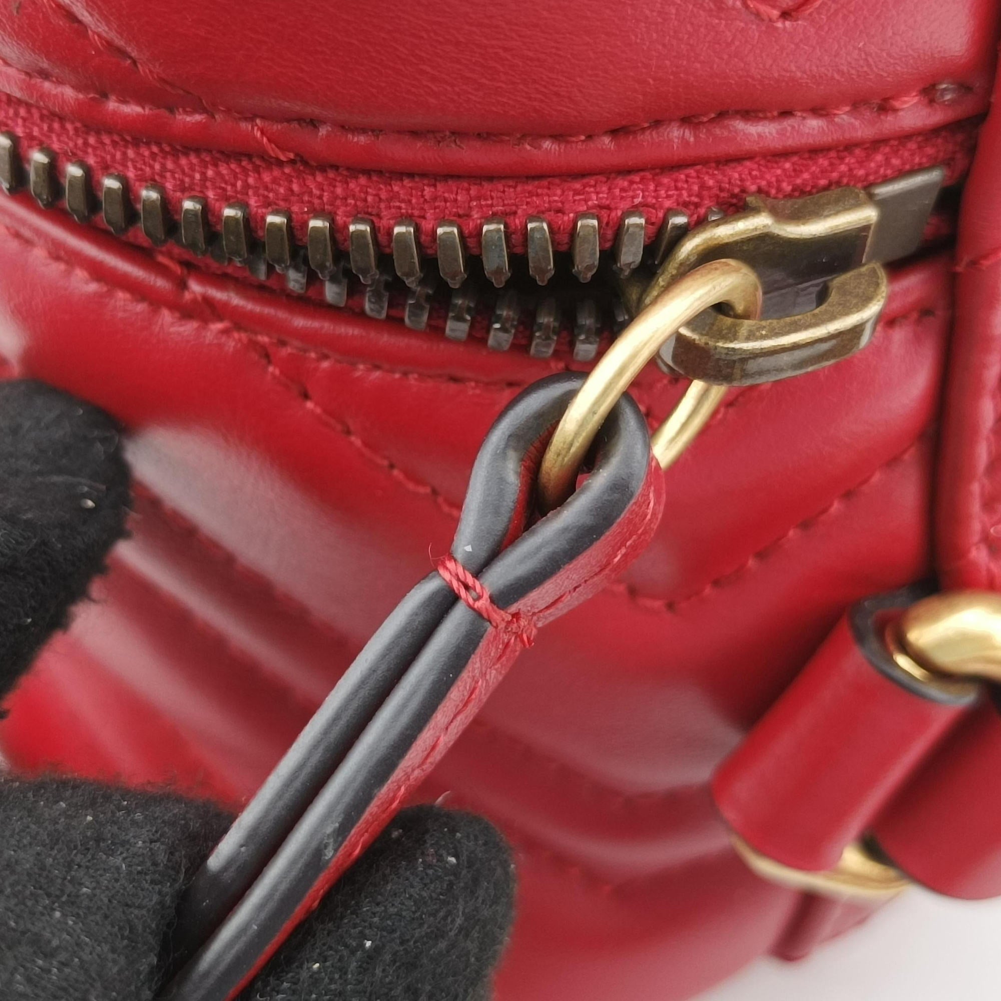 Vintage Gucci GG Marmont Red Leather 598594 backpack/rucksack | stylenewstar