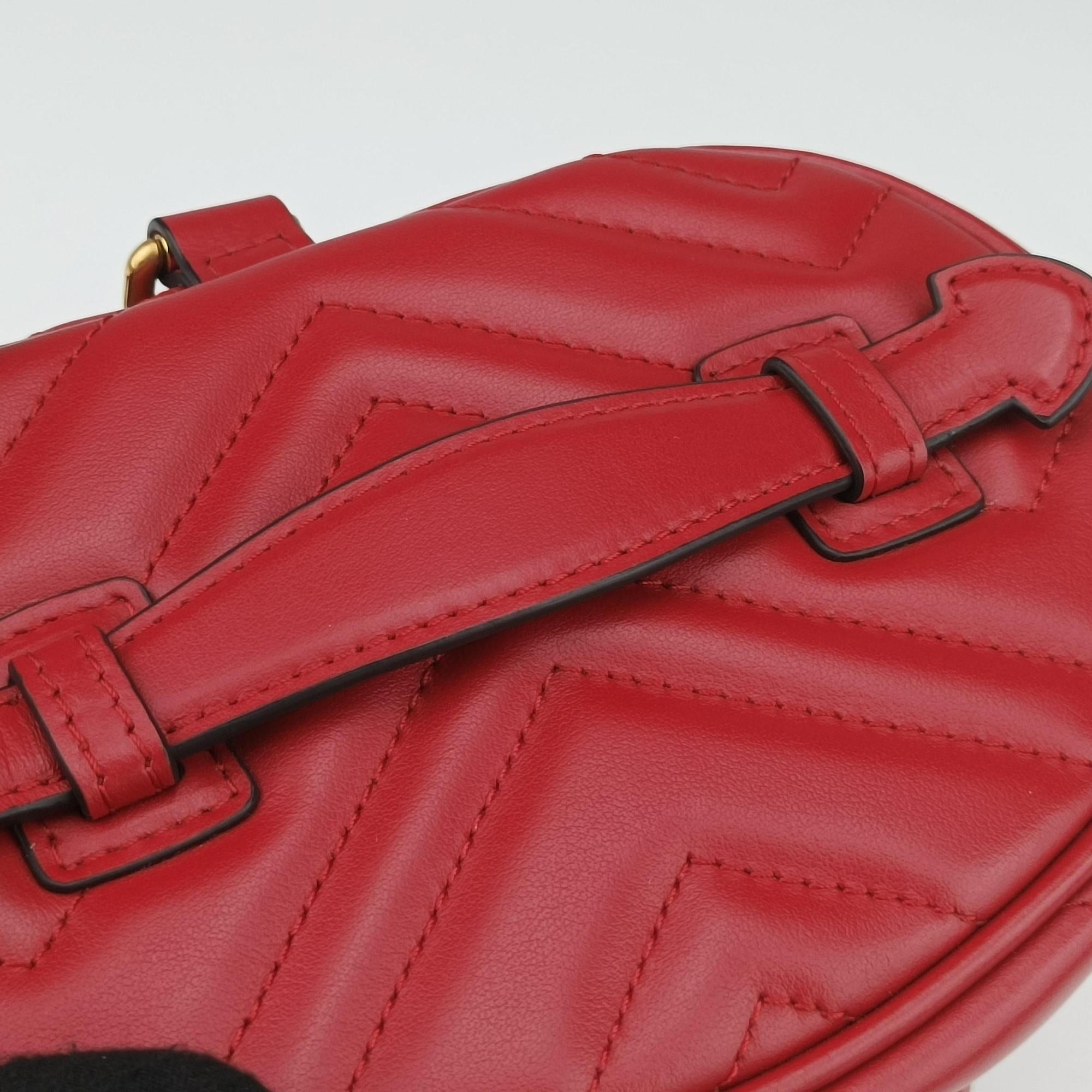 Vintage Gucci GG Marmont Red Leather 598594 backpack/rucksack | stylenewstar