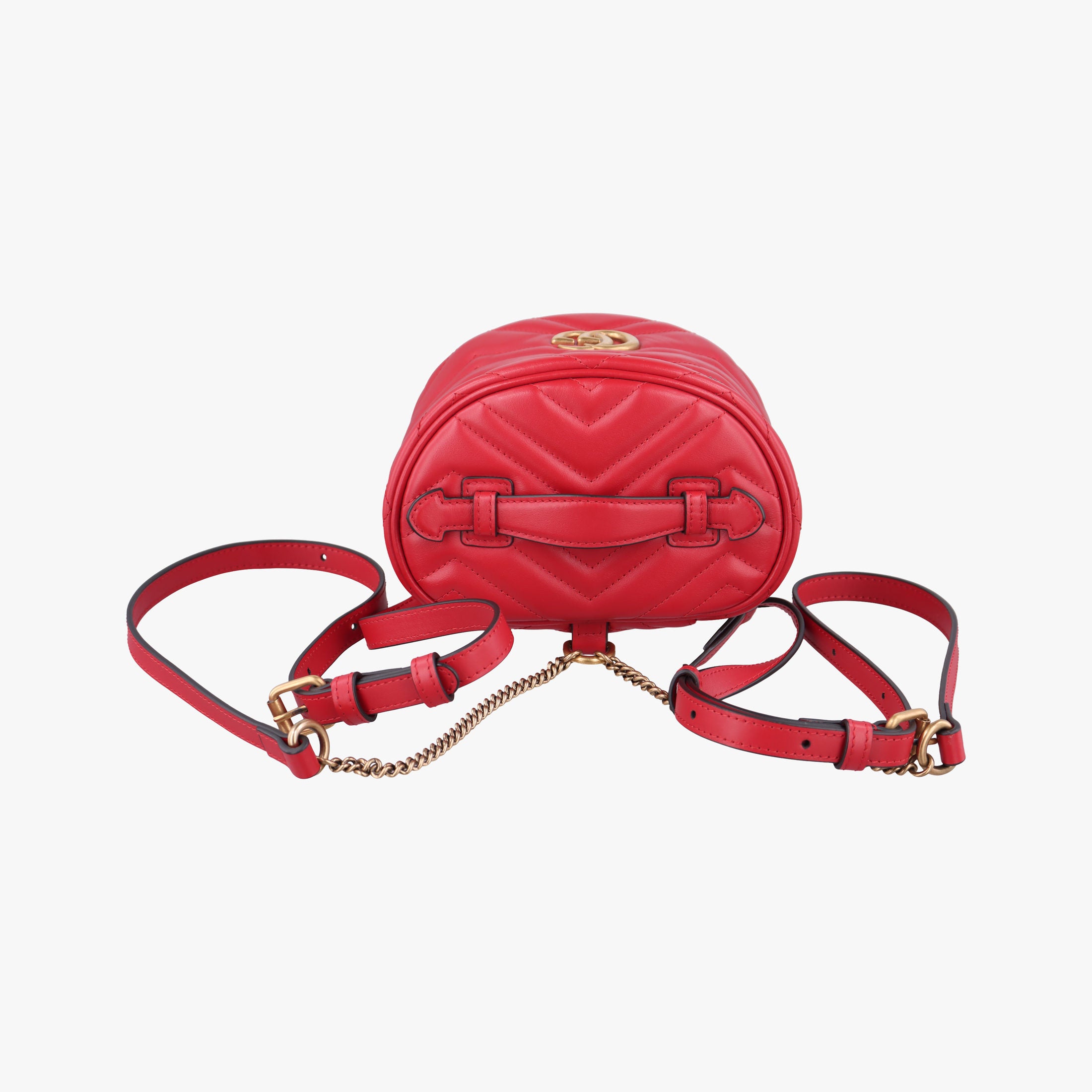 Vintage Gucci GG Marmont Red Leather 598594 backpack/rucksack | stylenewstar