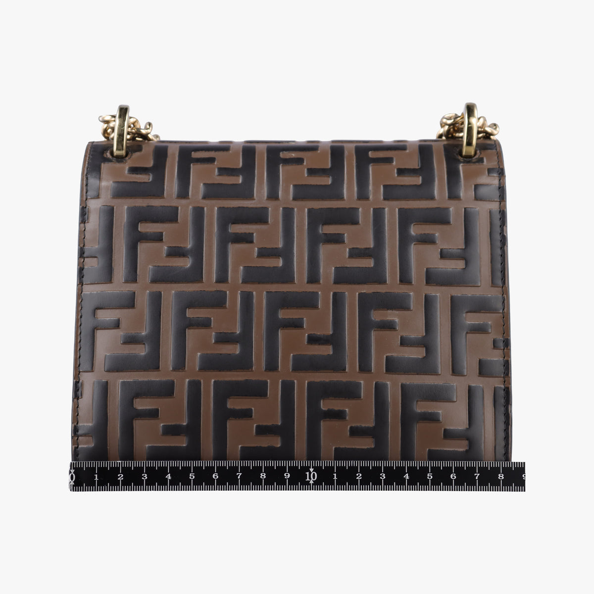Secondhand Fendi Kan U Brown×black Leather 8M0417 shoulderbag | stylenewstar