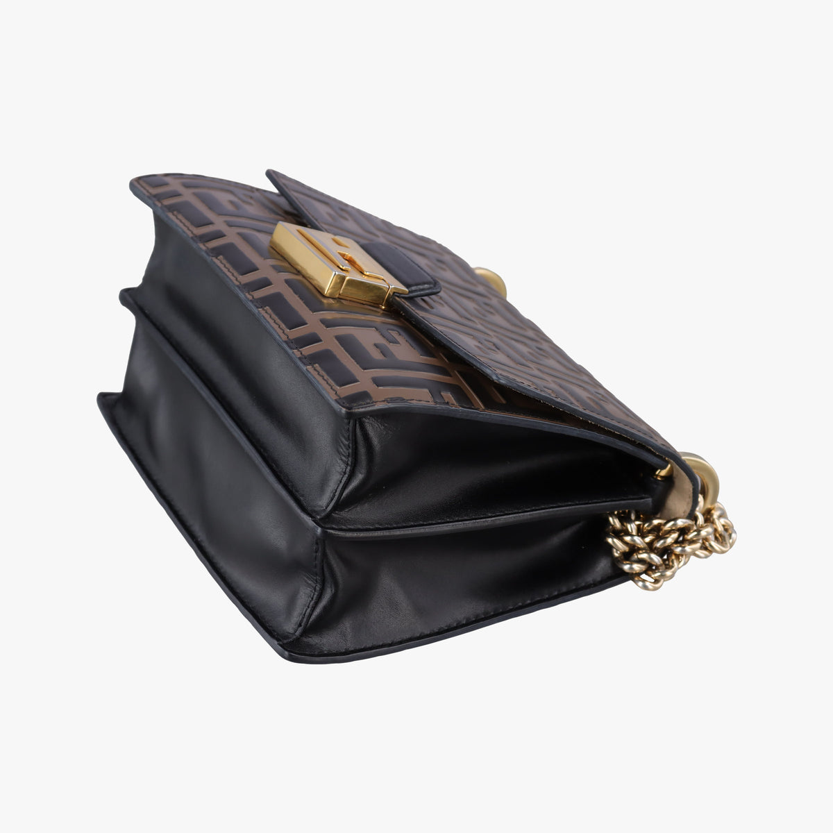 Secondhand Fendi Kan U Brown×black Leather 8M0417 shoulderbag | stylenewstar