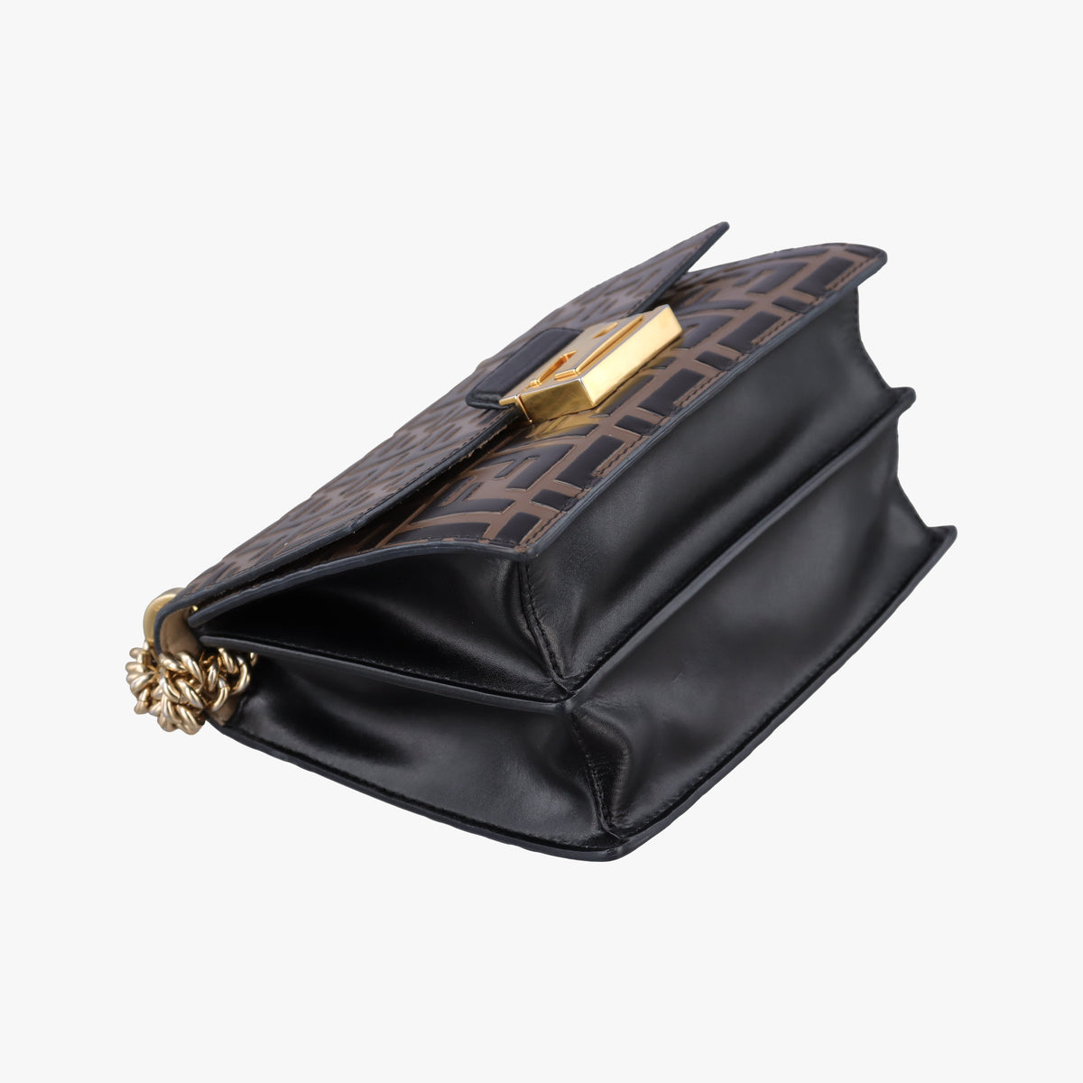 Secondhand Fendi Kan U Brown×black Leather 8M0417 shoulderbag | stylenewstar