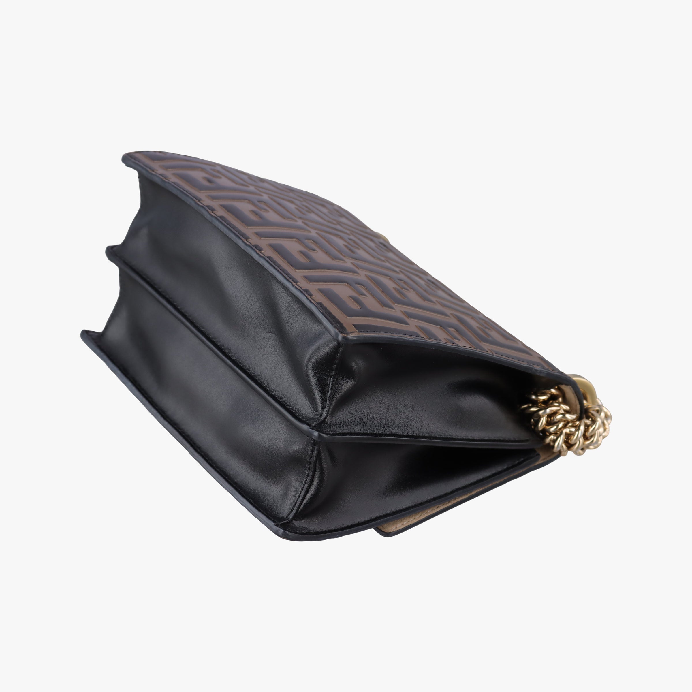 Secondhand Fendi Kan U Brown×black Leather 8M0417 shoulderbag | stylenewstar