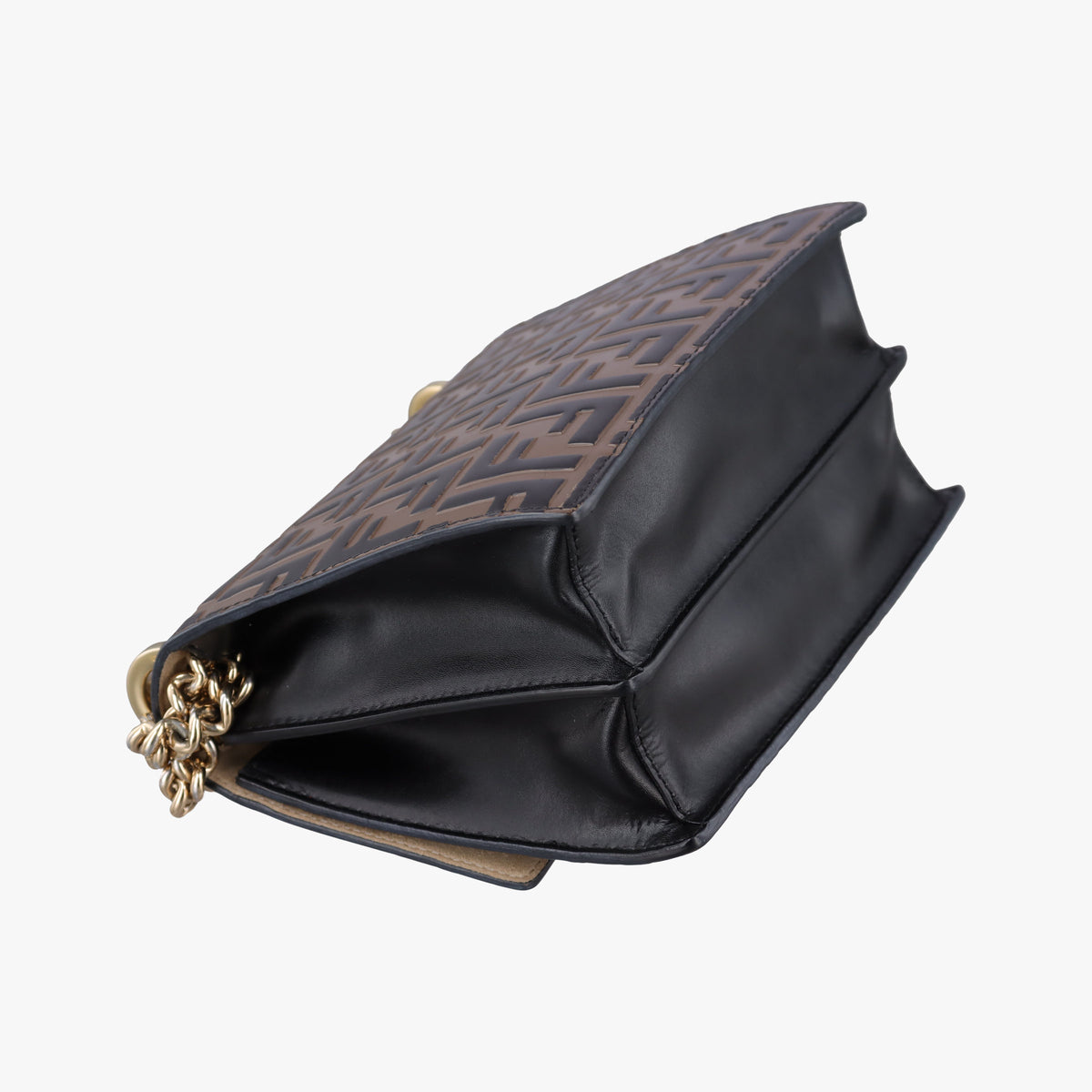 Secondhand Fendi Kan U Brown×black Leather 8M0417 shoulderbag | stylenewstar