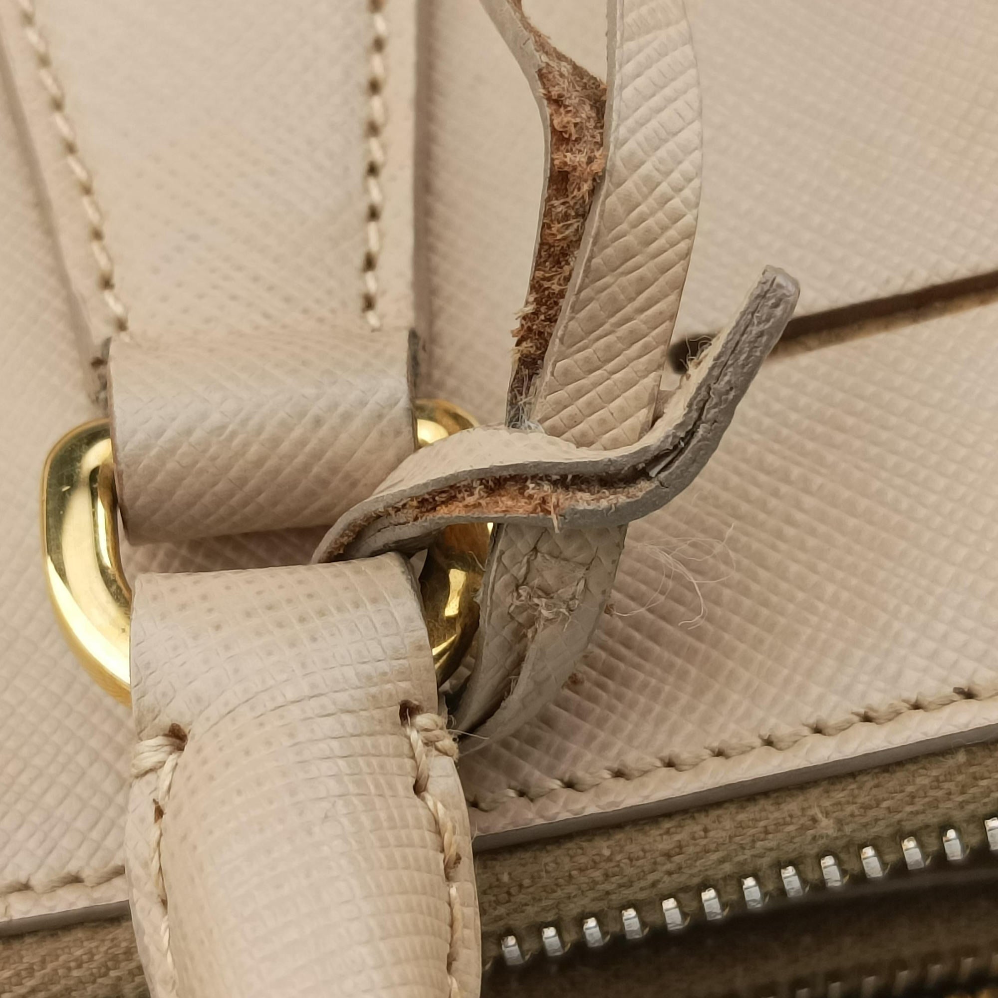 Pre-owned Prada Galleria Beige SAFFIANO Leather BN1786 shoulderbag | stylenewstar