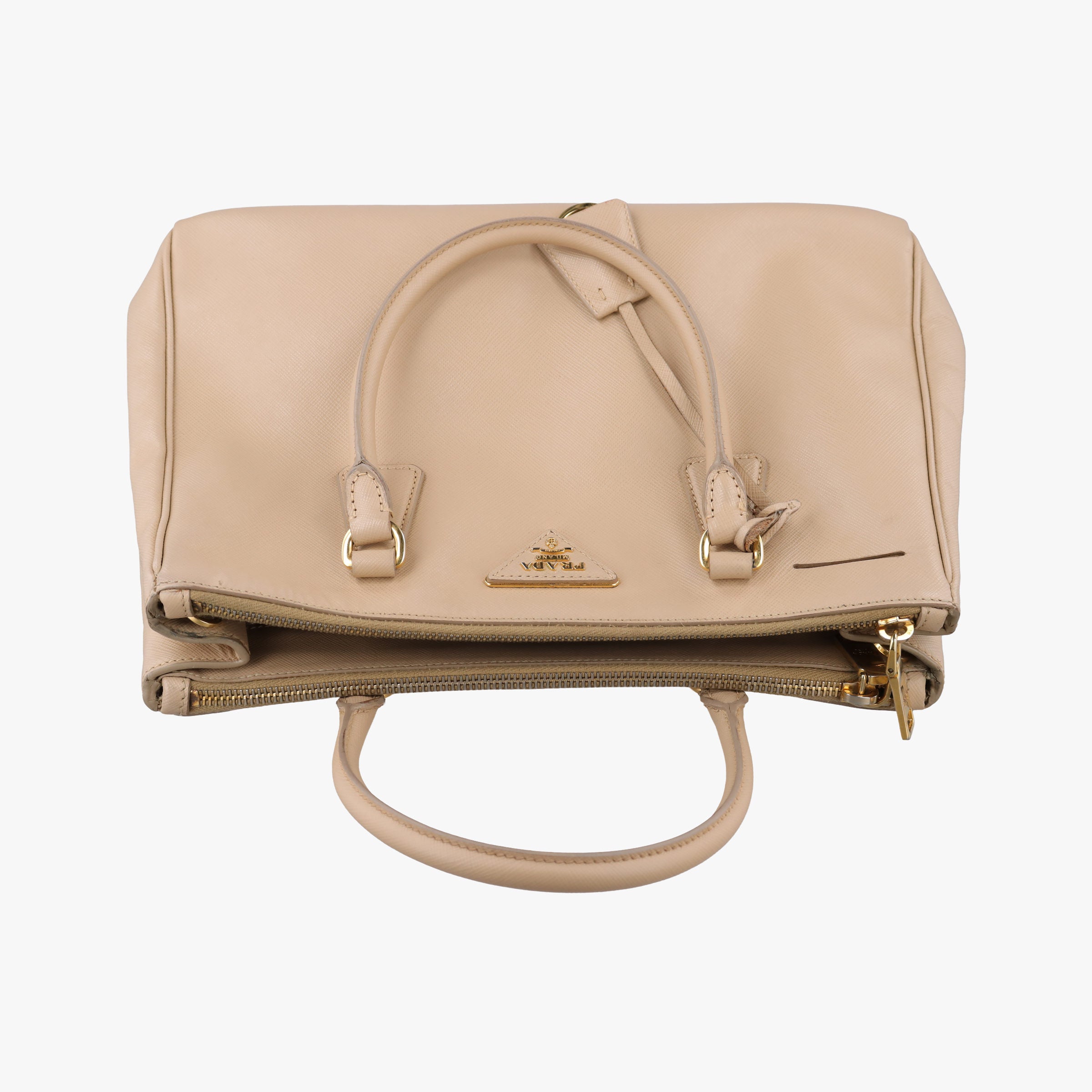 Pre-owned Prada Galleria Beige SAFFIANO Leather BN1786 shoulderbag | stylenewstar