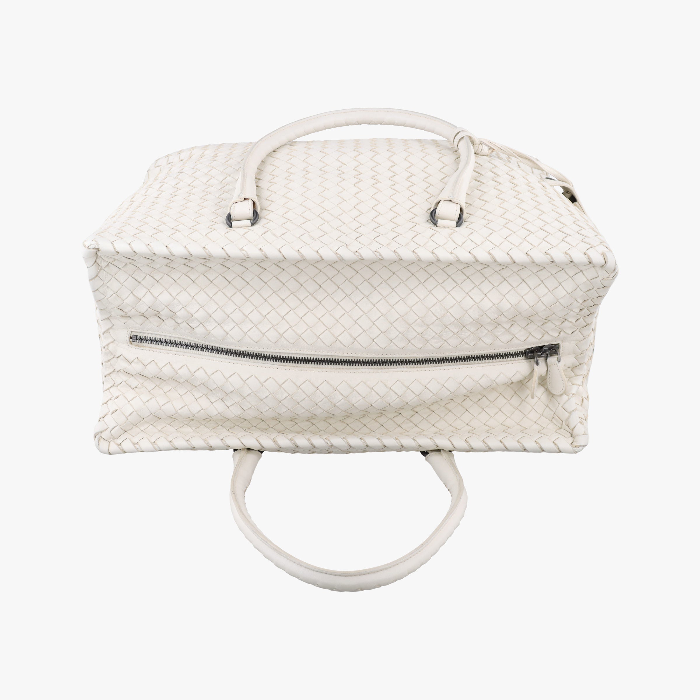Pre-owned Bottega Veneta Intrecciato White lambskin  handbag | stylenewstar