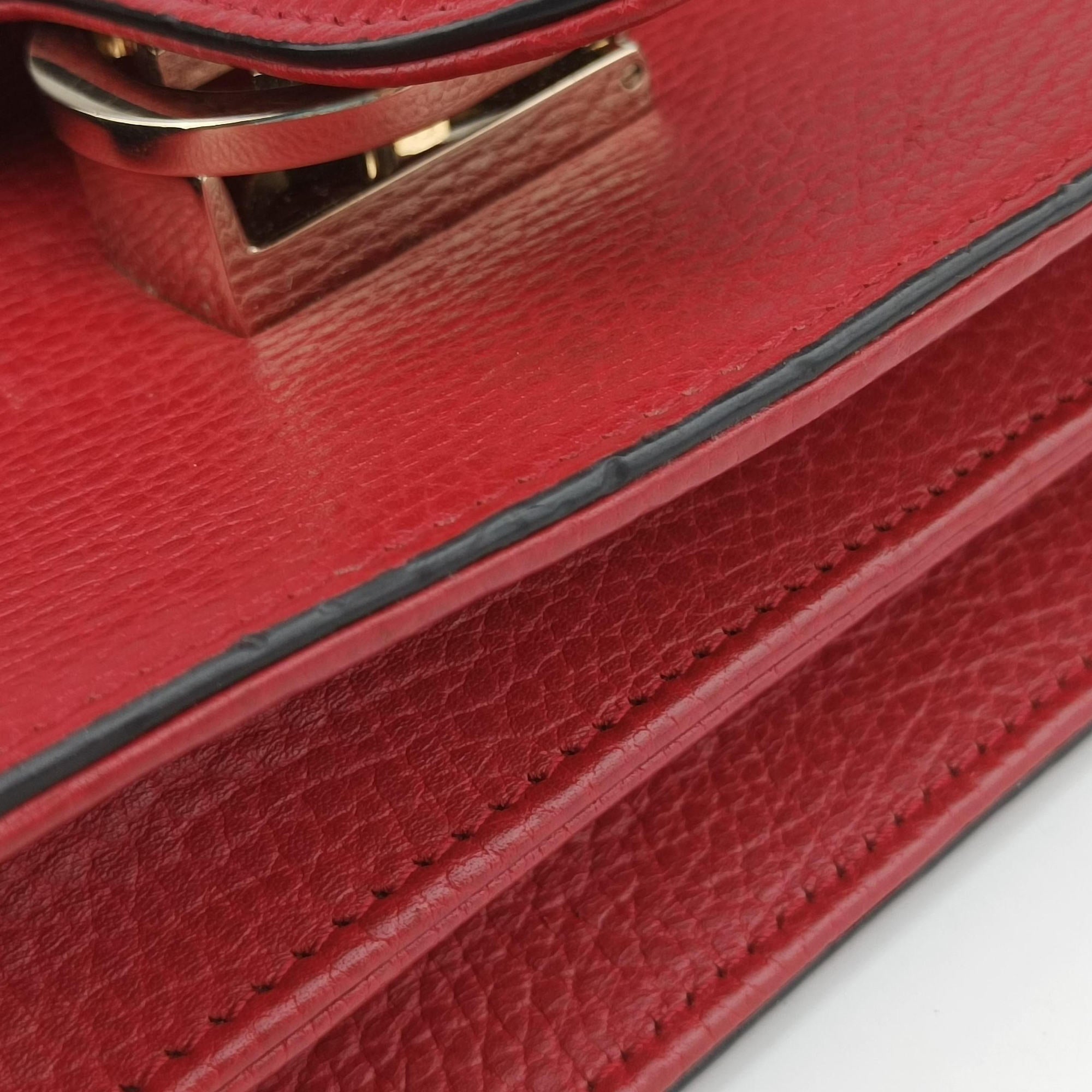 Pre-owned Gucci Interlocking G Red Leather 510304 shoulderbag | stylenewstar