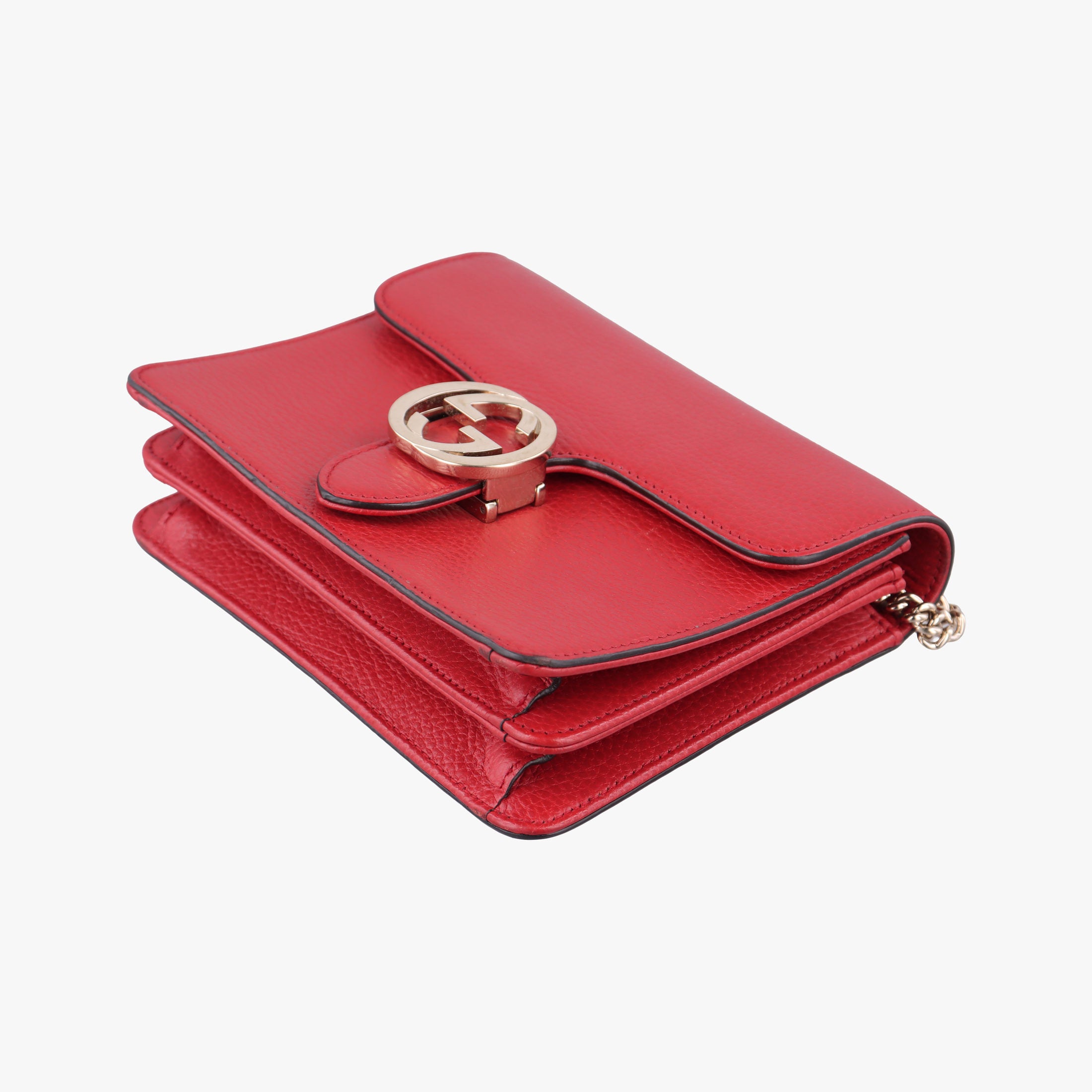 Pre-owned Gucci Interlocking G Red Leather 510304 shoulderbag | stylenewstar