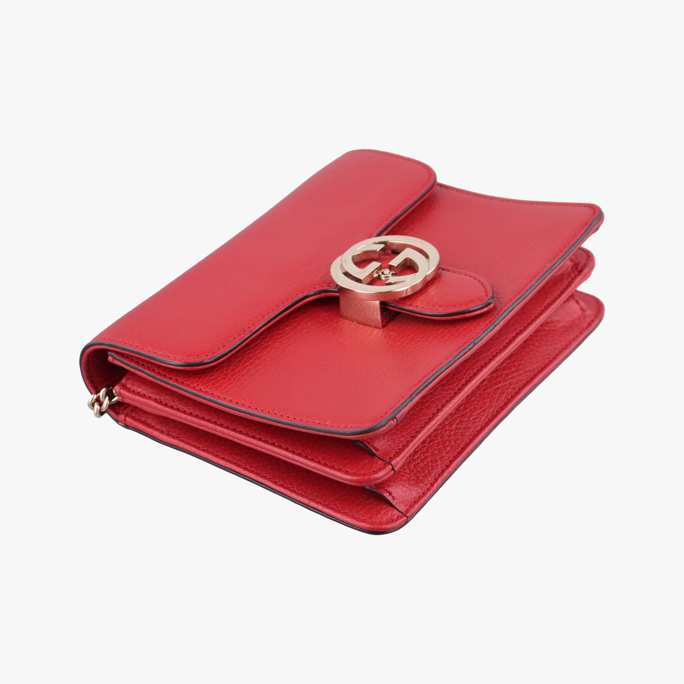 Pre-owned Gucci Interlocking G Red Leather 510304 shoulderbag | stylenewstar