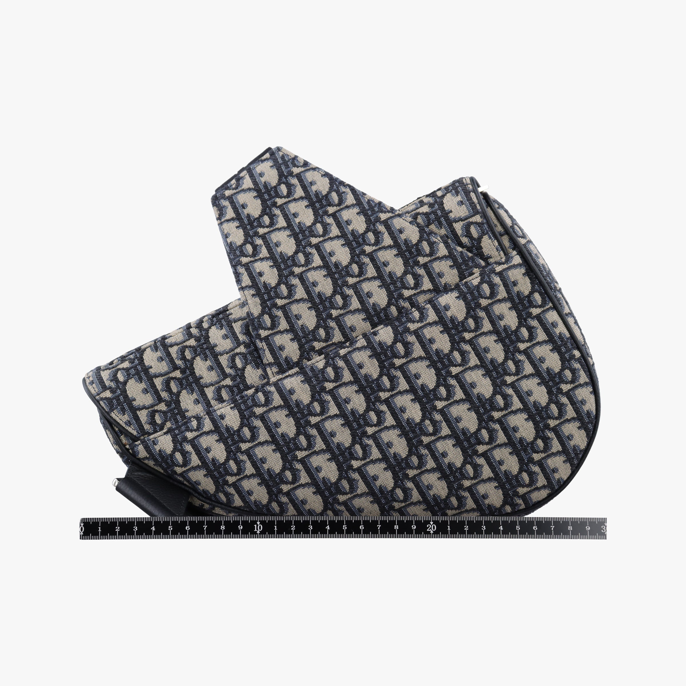 Pre-owned Christian Dior saddle Navy Jacquard×Leather  bum bag/waist bag | stylenewstar