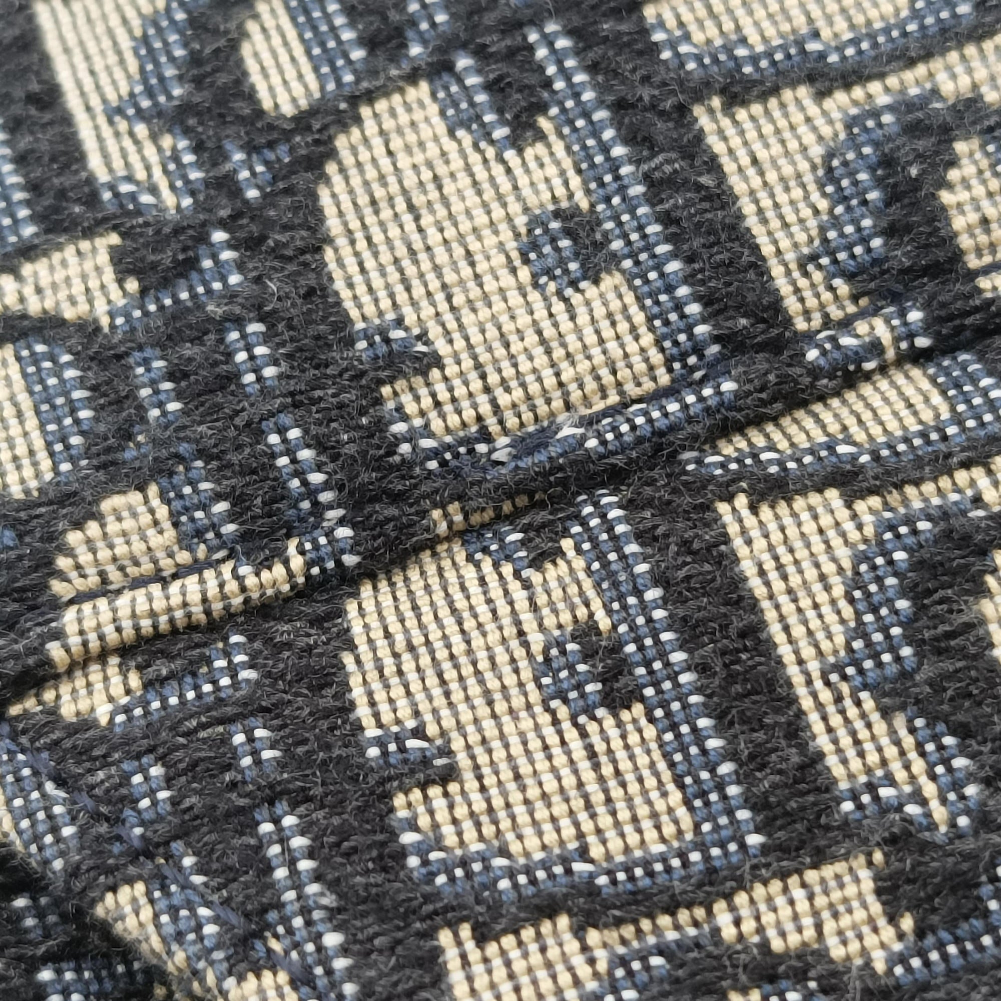 Pre-owned Christian Dior saddle Navy Jacquard×Leather  bum bag/waist bag | stylenewstar